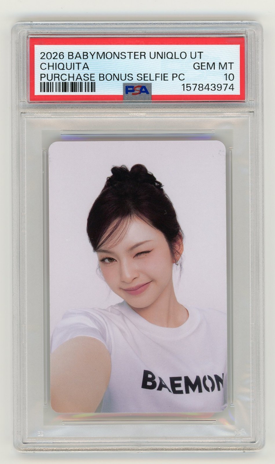 BABYMONSTER CHIQUITA PSA 10 UNIQLO UT 2026 PURHASE BONUS SELFIE Photocard K-pop BABYMONSTER CHIQUITA PSA 10 UNIQLO UT 2026 PURHASE BONUS SELFIE Photocard K-pop