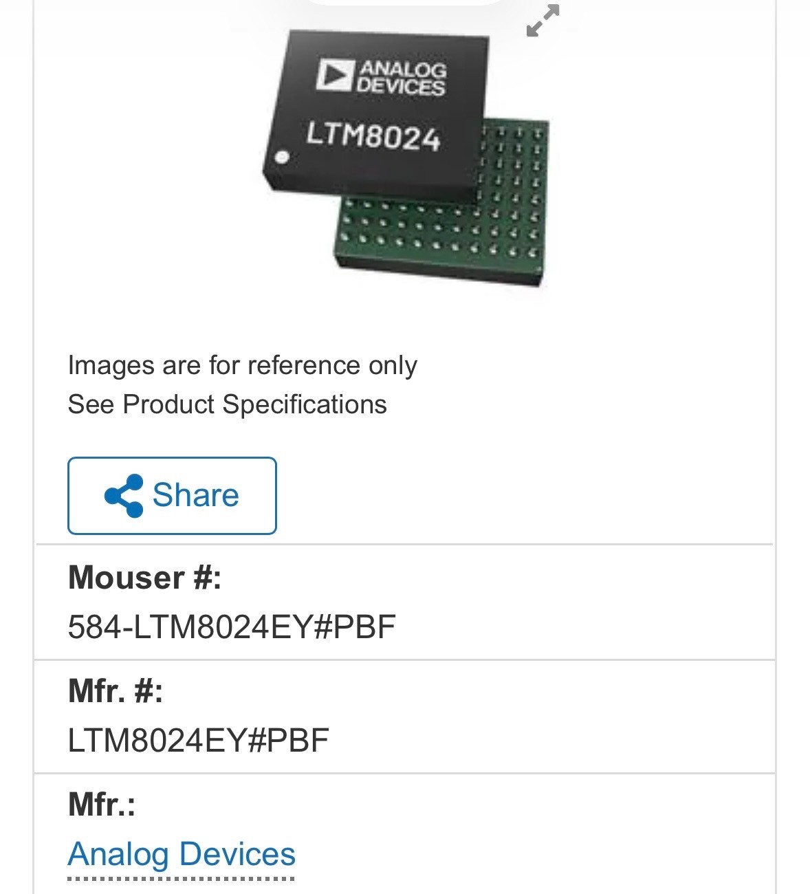 Analog Devices x15 LTM8024EY#PBF 40V 7A Silent Switcher µModule Regulator