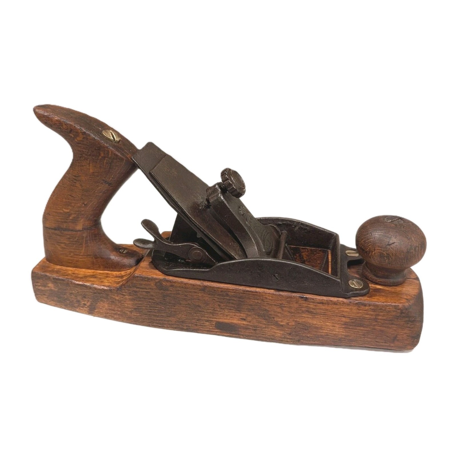 ANTQ VTG Stanley #135 Liberty Bell Cast Iron Plane With Wood Base 10\