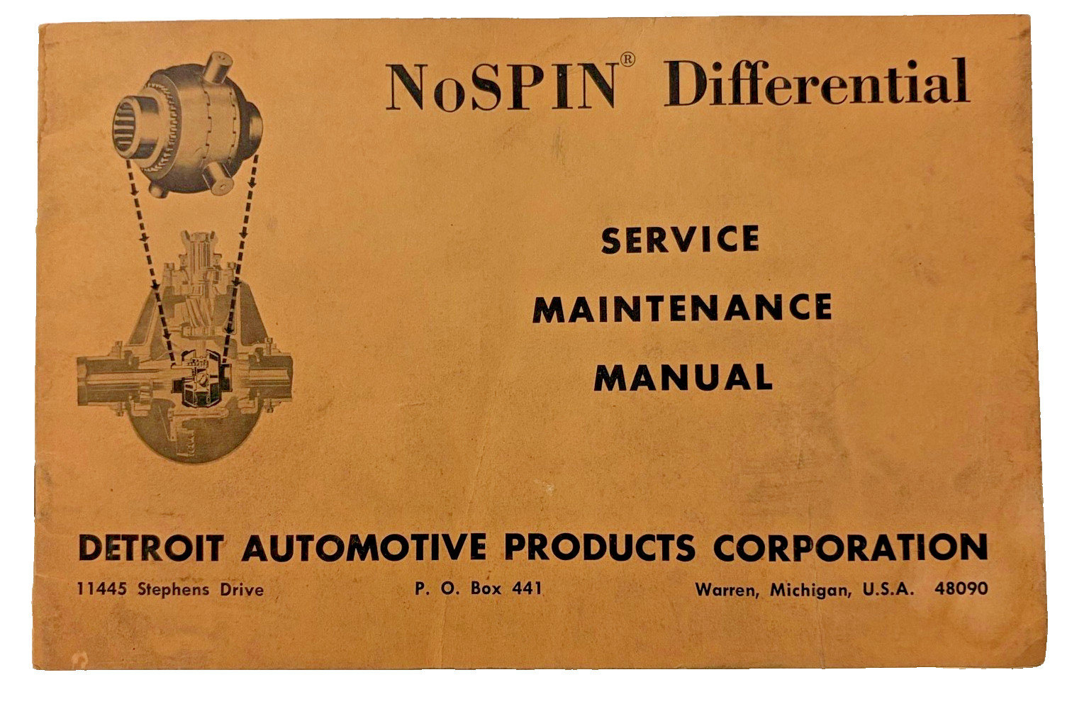 Vintage 1964 NoSPIN Differential Service Maintenance Manual Detroit Form 93062