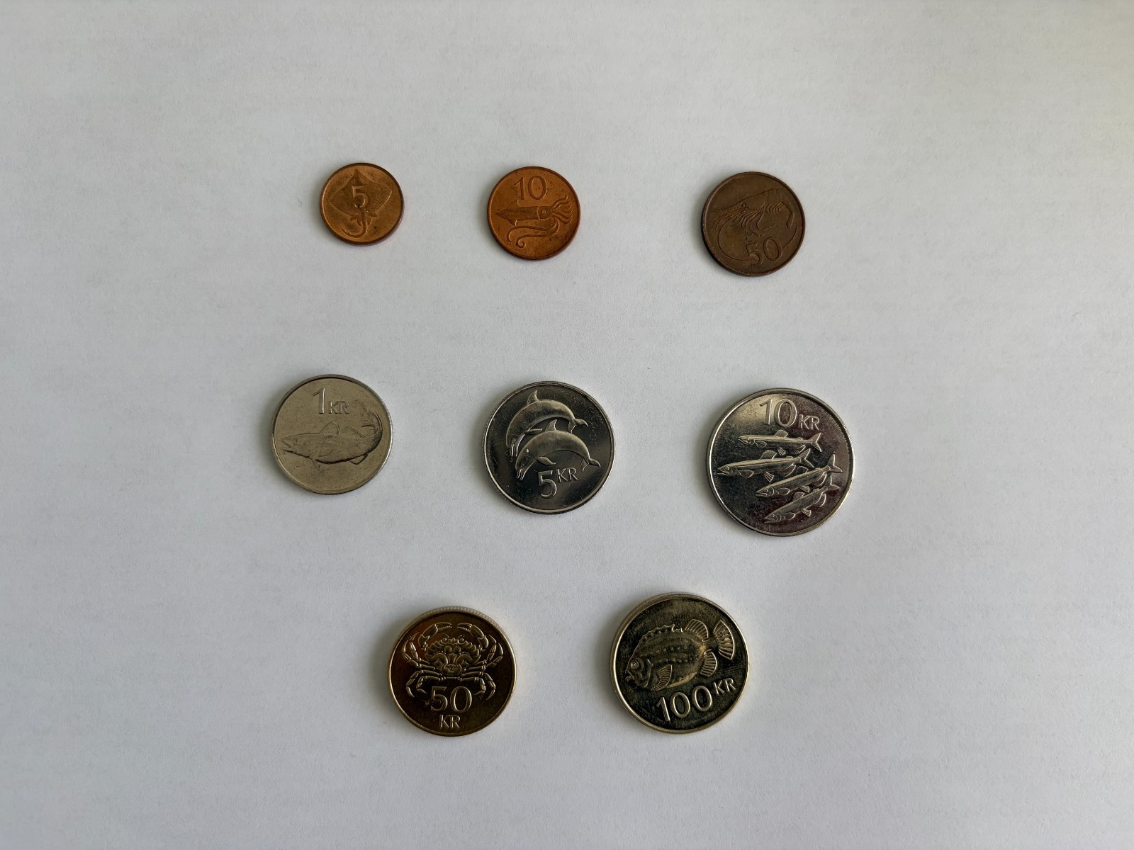 Iceland Icelandic Coins Set 1981 - 1995 Full 8 Coins Set Iceland Icelandic Coins Set 1981 - 1995 Full 8 Coins Set