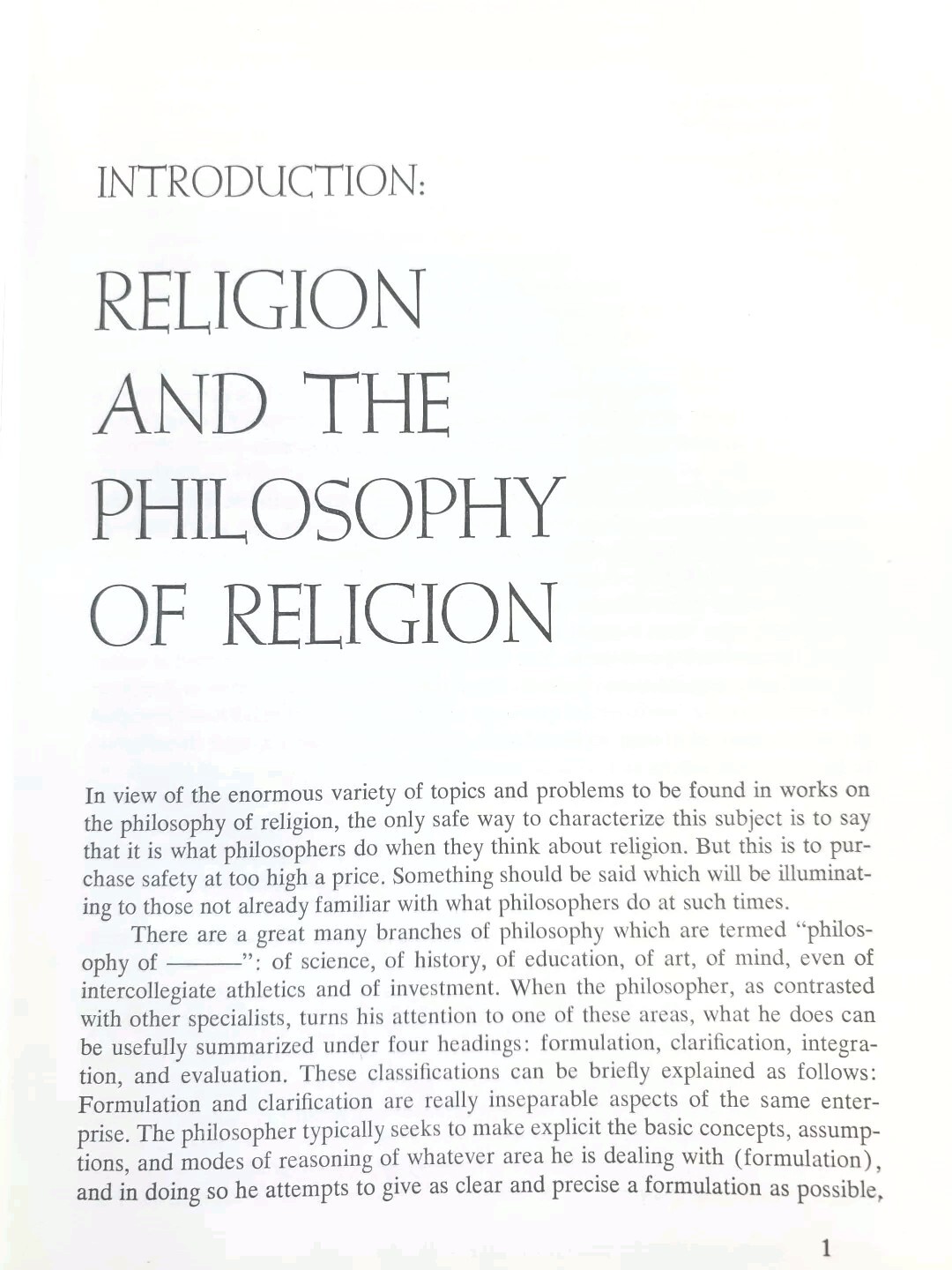 Religious Belief & Philosophical Thought Readings in the Philosophy of Religion