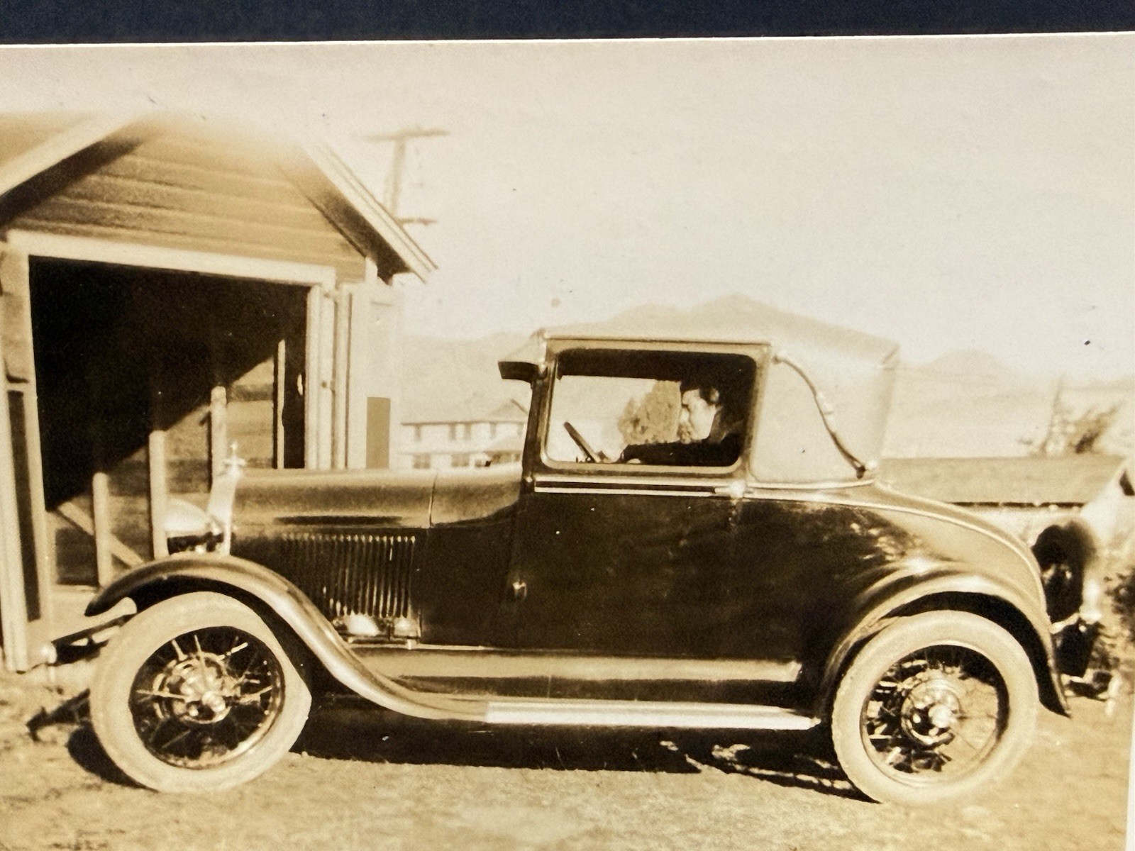 Vintage 1920s Ford Model A Coupe Photo Antique Classic Car Snapshot Garage Vintage 1920s Ford Model A Coupe Photo Antique Classic Car Snapshot Garage