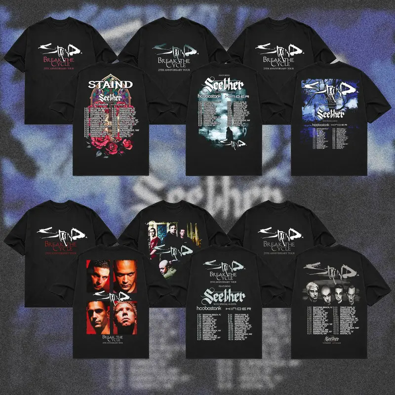 Vtg Staind Break the Cycle 25th Anniversary Tour 2026 T-Shirt S-5XL