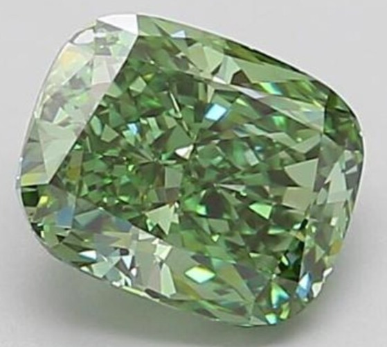 CERTIFIED 2.05 Ct Natural Green Diamond Cushion Cut LOOSE VVS1/ 8.0 mm