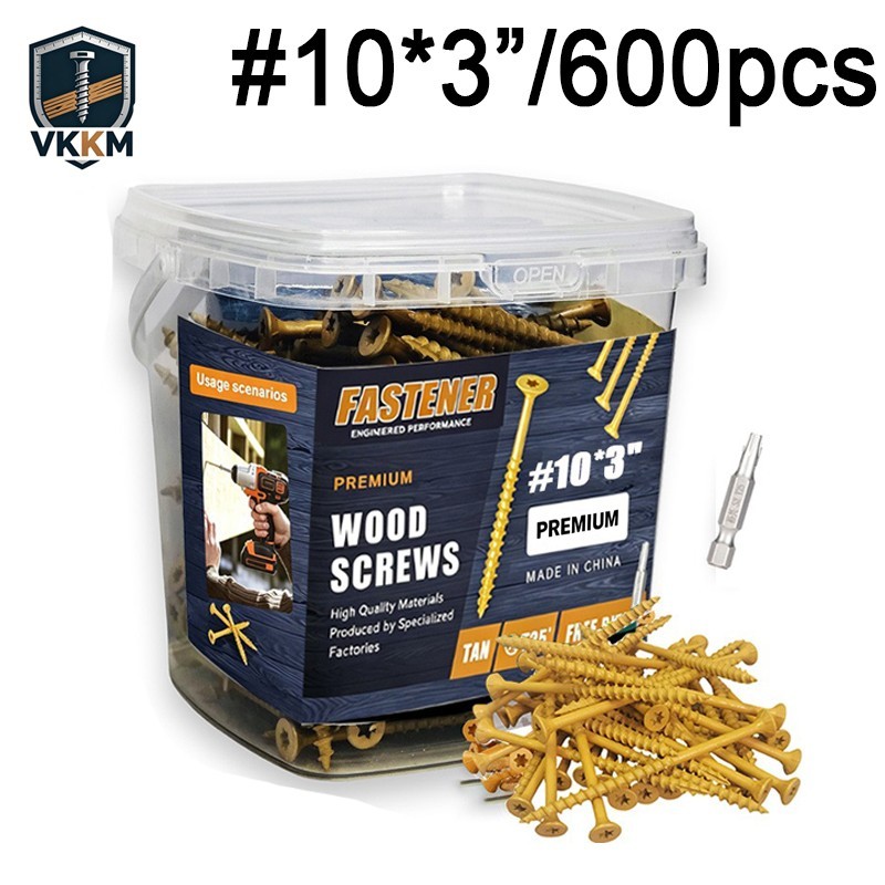 600Pcs #10 x 3 Inch Premium Wood Deck Screws T25 Torx Rust Resistant Free Driver 600Pcs #10 x 3 Inch Premium Wood Deck Screws T25 Torx Rust Resistant Free Driver