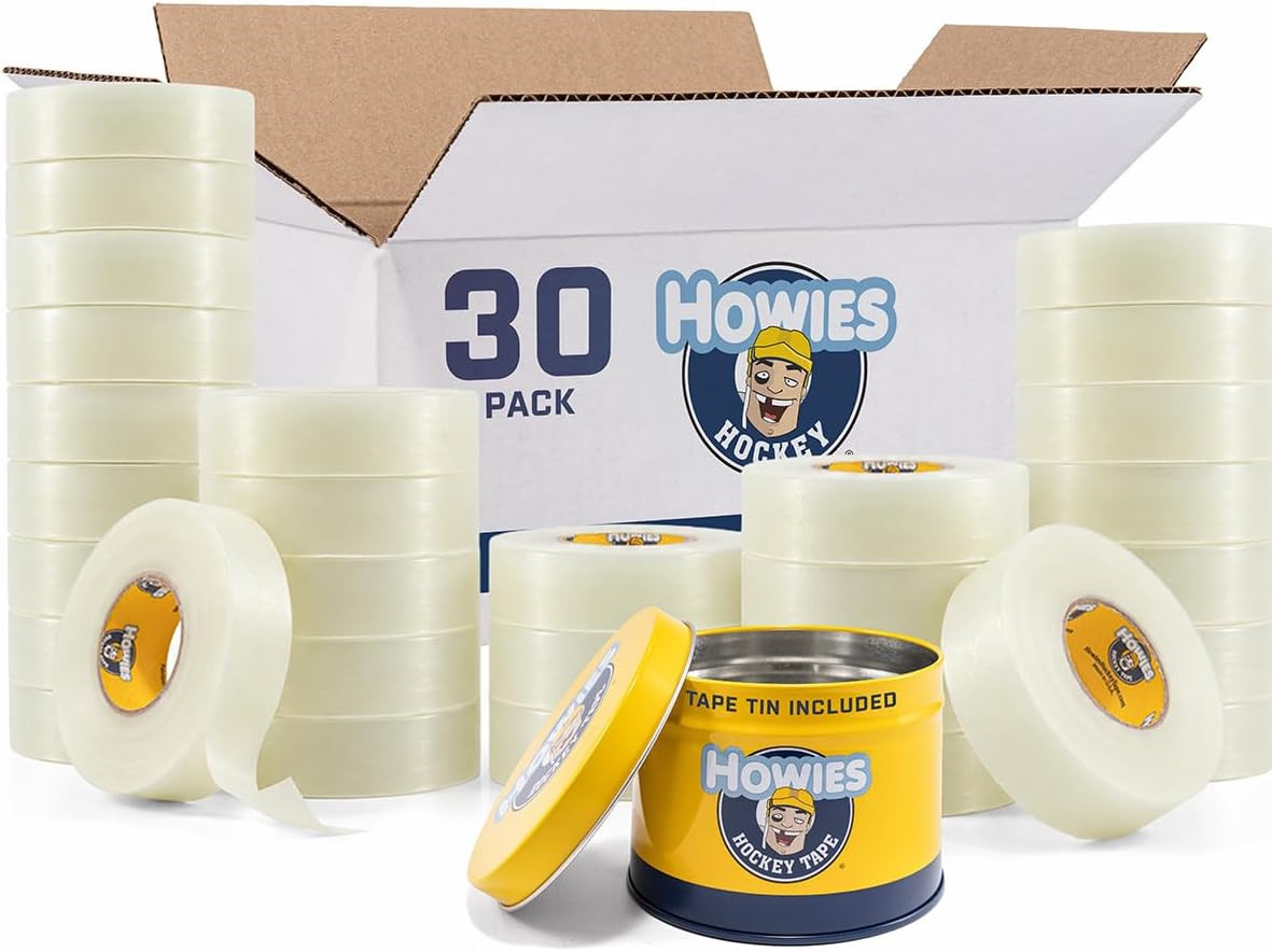 Clear Hockey Tape - 30-Pack Bulk Case, Shin & Sock Tape
