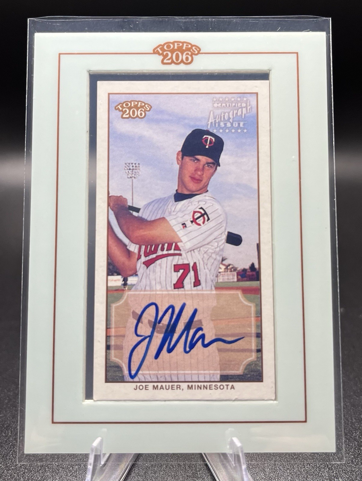 2002 Topps 206 Joe Mauer Mini Framed Rookie Auto Minnesota Twins 2002 Topps 206 Joe Mauer Mini Framed Rookie Auto Minnesota Twins