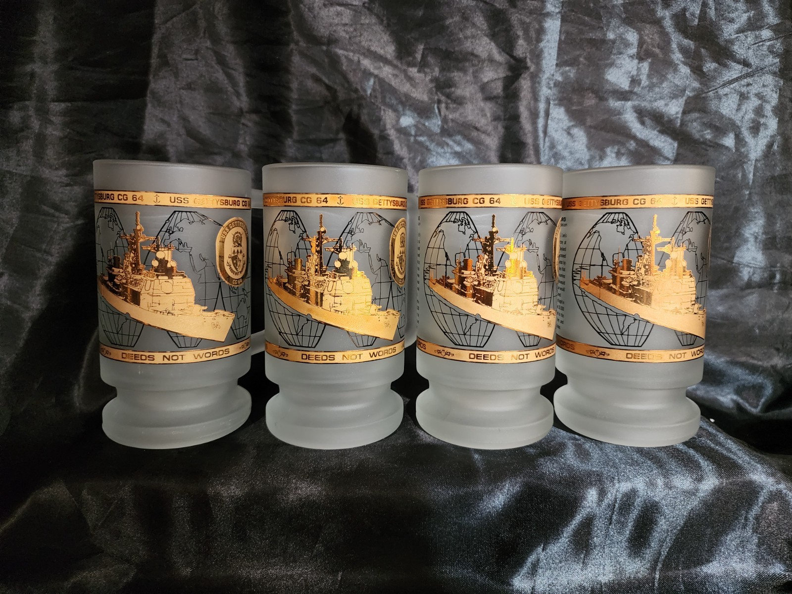 Vintage USS GETTYSBURG CG64 Frosted Beer Mug Vintage USS GETTYSBURG CG64 Frosted Beer Mug