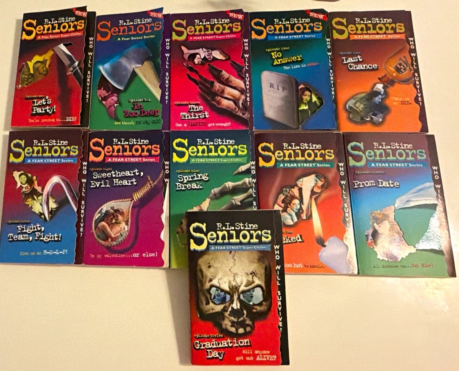 R.L. Stine's Seniors  Book (11 total)1999 First Edition Gold Key Books 1-5 7-12