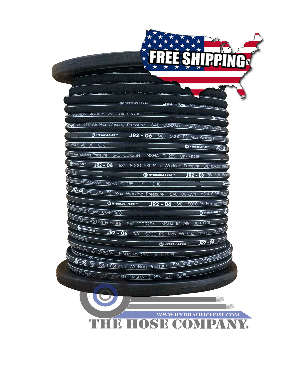 ** NEW Hydraulic Hose R2-06 REEL 3/8\