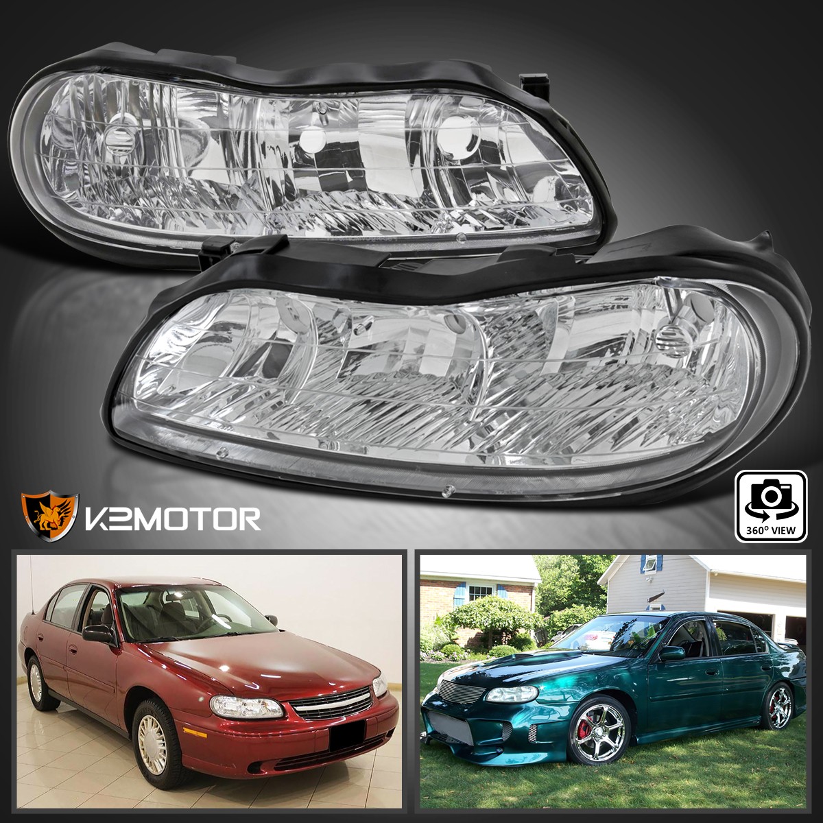 Clear Fits 1997-2003 Chevy Malibu Replacement Headlights Corner Lamps Left+Right Clear Fits 1997-2003 Chevy Malibu Replacement Headlights Corner Lamps Left+Right