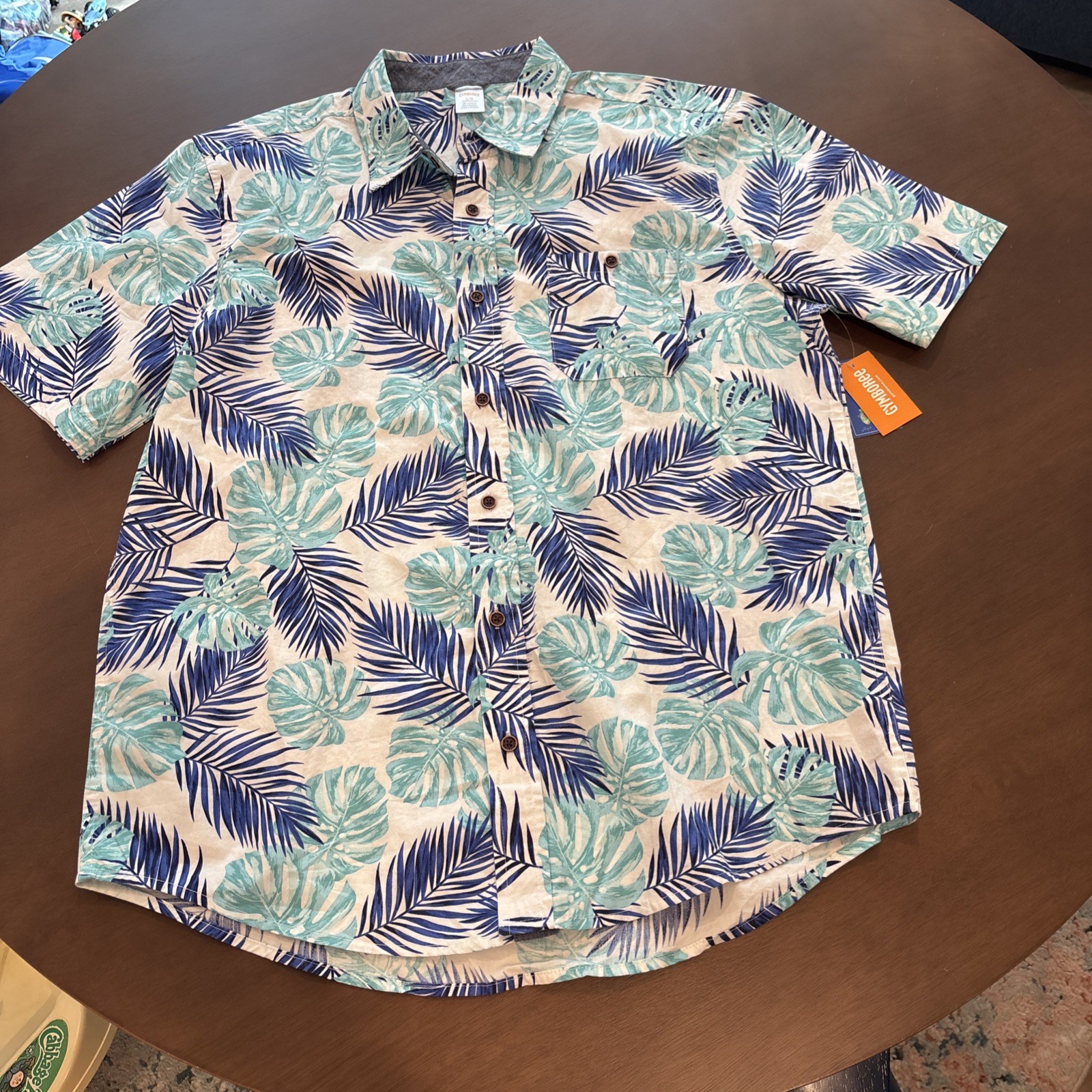 Gymboree Men\'s Matching Family Tropical Leaf Button Up Save the Seas- Large Gymboree Men\'s Matching Family Tropical Leaf Button Up Save the Seas- Large
