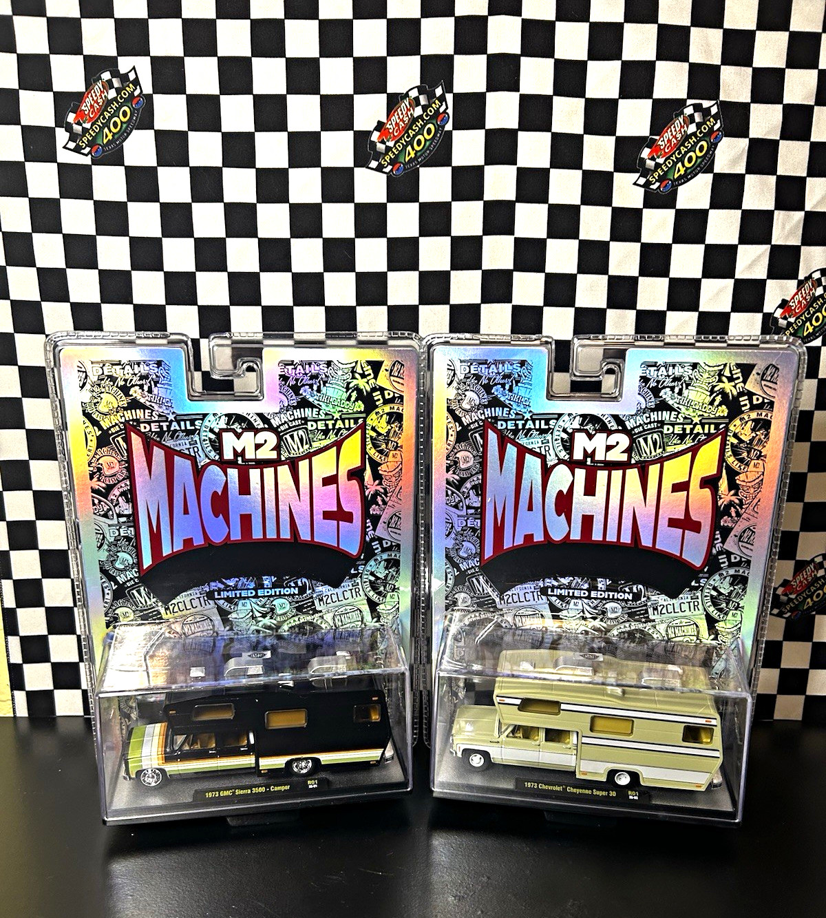 M2 Machines 1:64 1973 Chevrolet Cheyenne Super 30 Auto-Campers LE LOT OF TWO