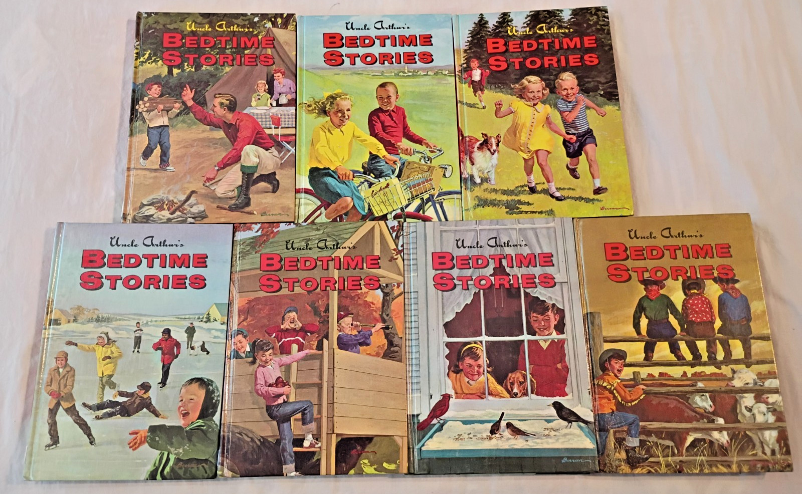 Lot of 7 Vintage 1966 67 68 Uncle Arthur's Bedtime Stories Volumes 14 Through 20