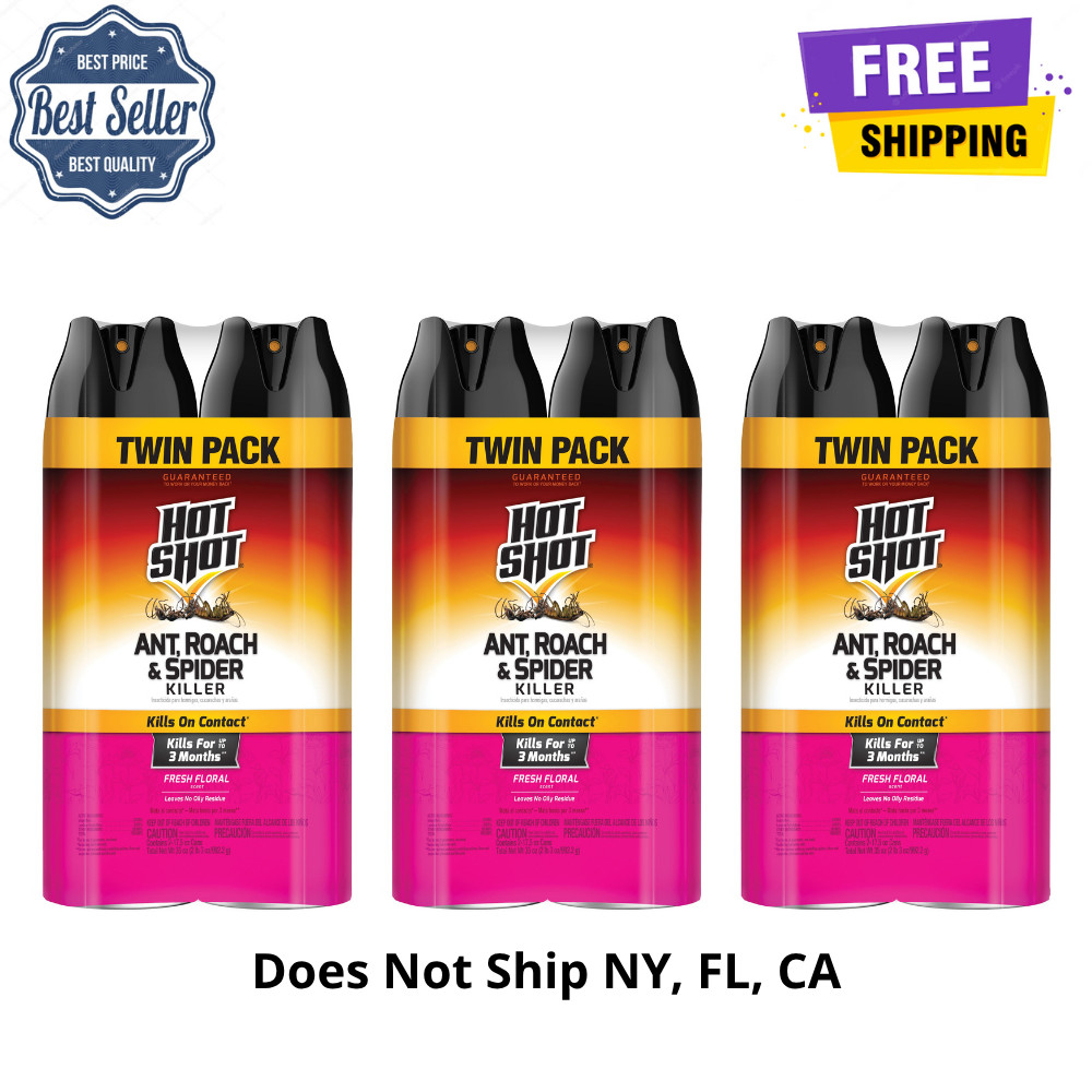 Hot Shot Ant Roach Spider Killer Spray Fresh Floral Scent 17.5 oz Aerosol, 6Pack Hot Shot Ant Roach Spider Killer Spray Fresh Floral Scent 17.5 oz Aerosol, 6Pack