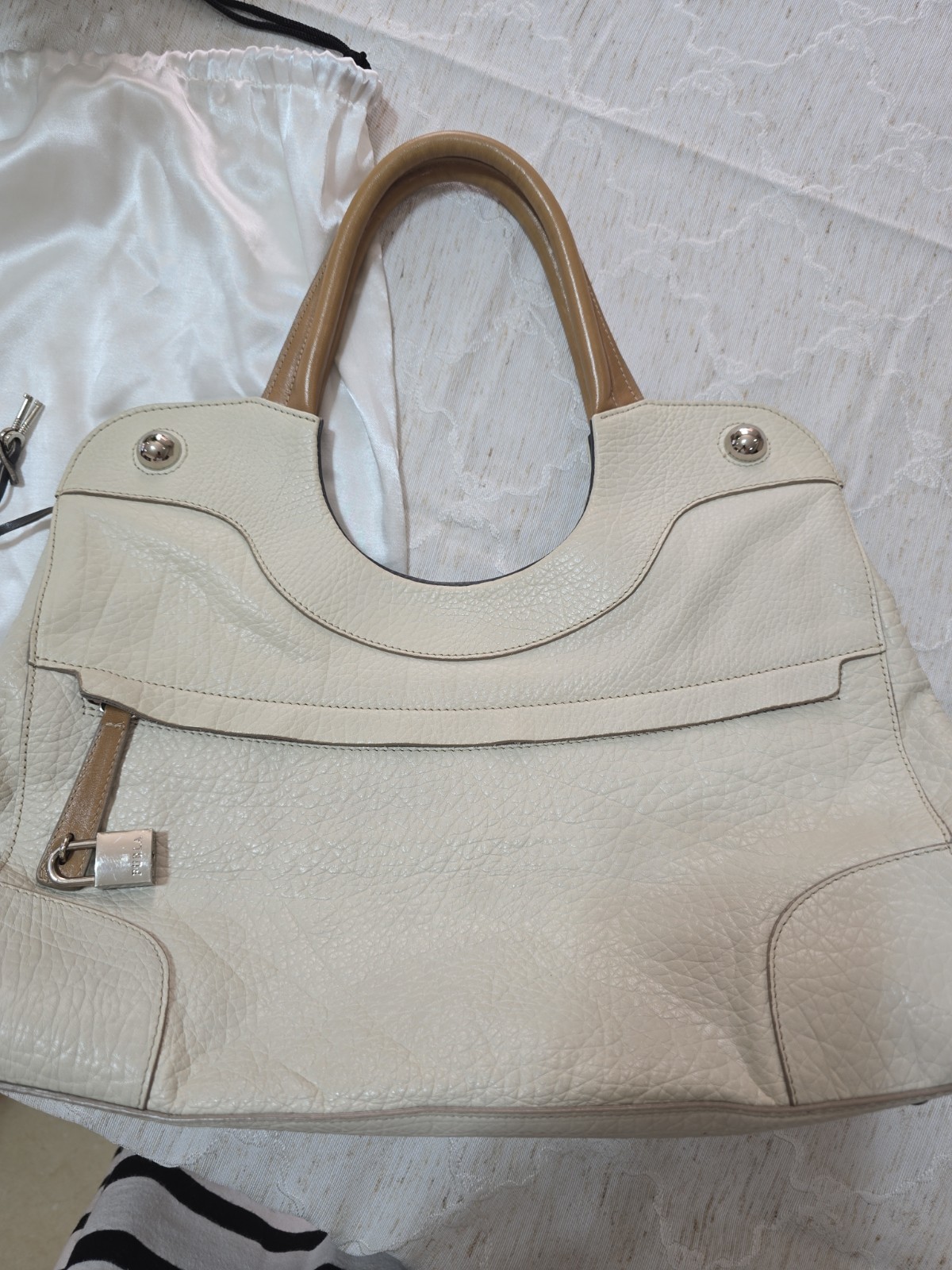Furla Beige Tote Bag with Top Handle Furla Beige Tote Bag with Top Handle