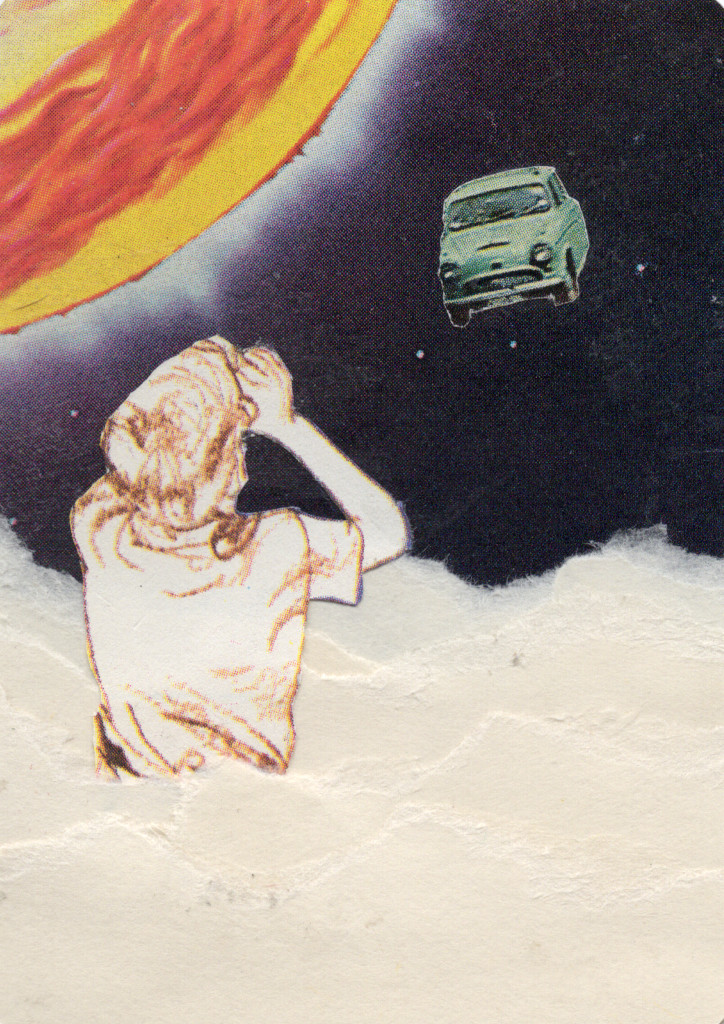 ACEO Original Collage Art OOAK Car Space Sun Stars Surreal Mixed Media 2.5 x 3.5 ACEO Original Collage Art OOAK Car Space Sun Stars Surreal Mixed Media 2.5 x 3.5