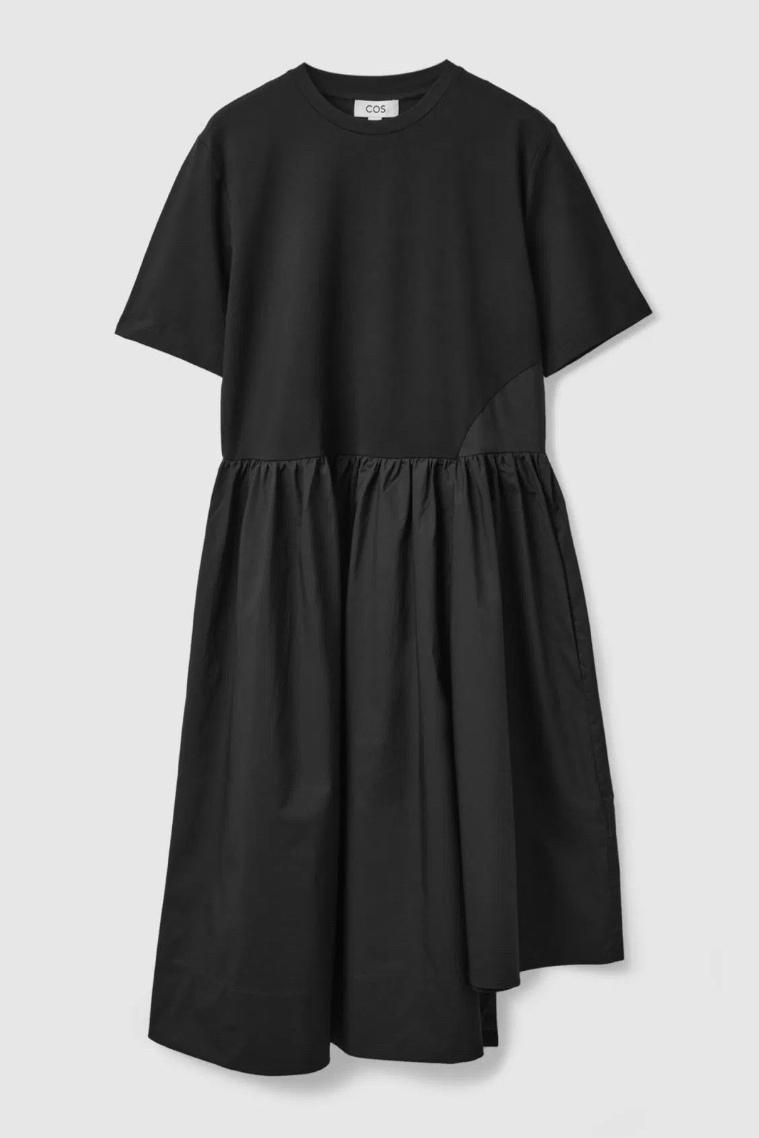 COS Contrast-Panel Midi T-Shirt Dress | Black | Small COS Contrast-Panel Midi T-Shirt Dress | Black | Small