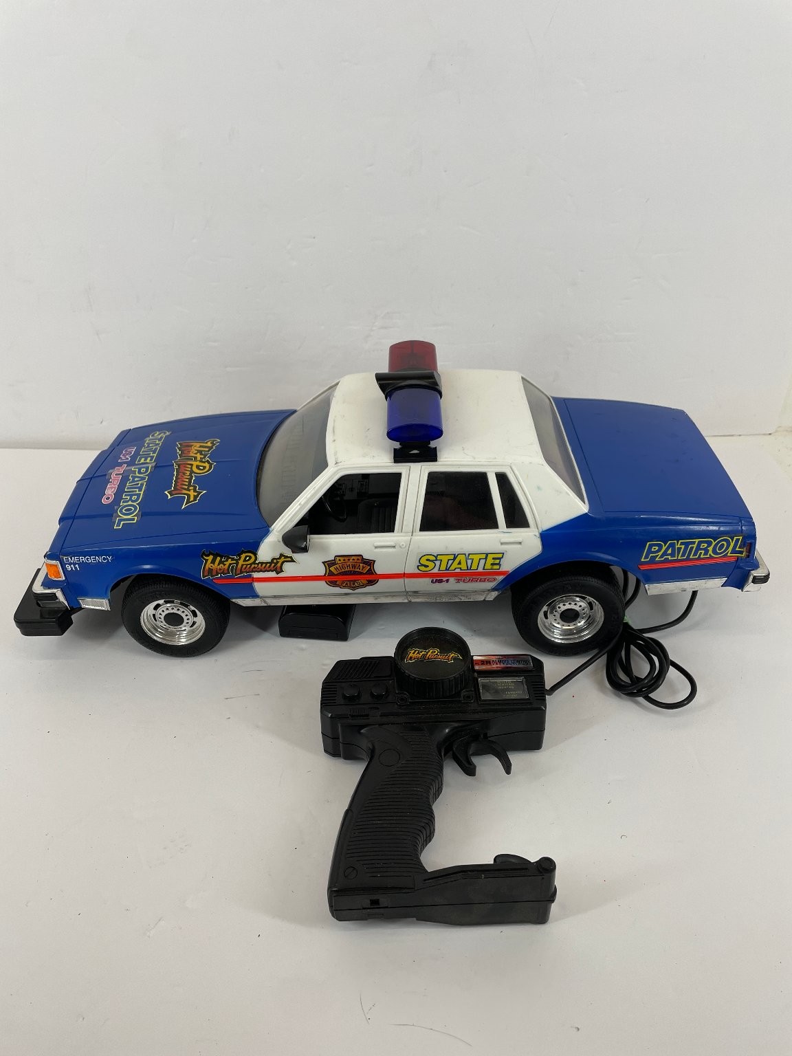 VTG New Bright Hot Pursuit US-1 Turbo Remote Control RC Police Car TESTED WORKS VTG New Bright Hot Pursuit US-1 Turbo Remote Control RC Police Car TESTED WORKS
