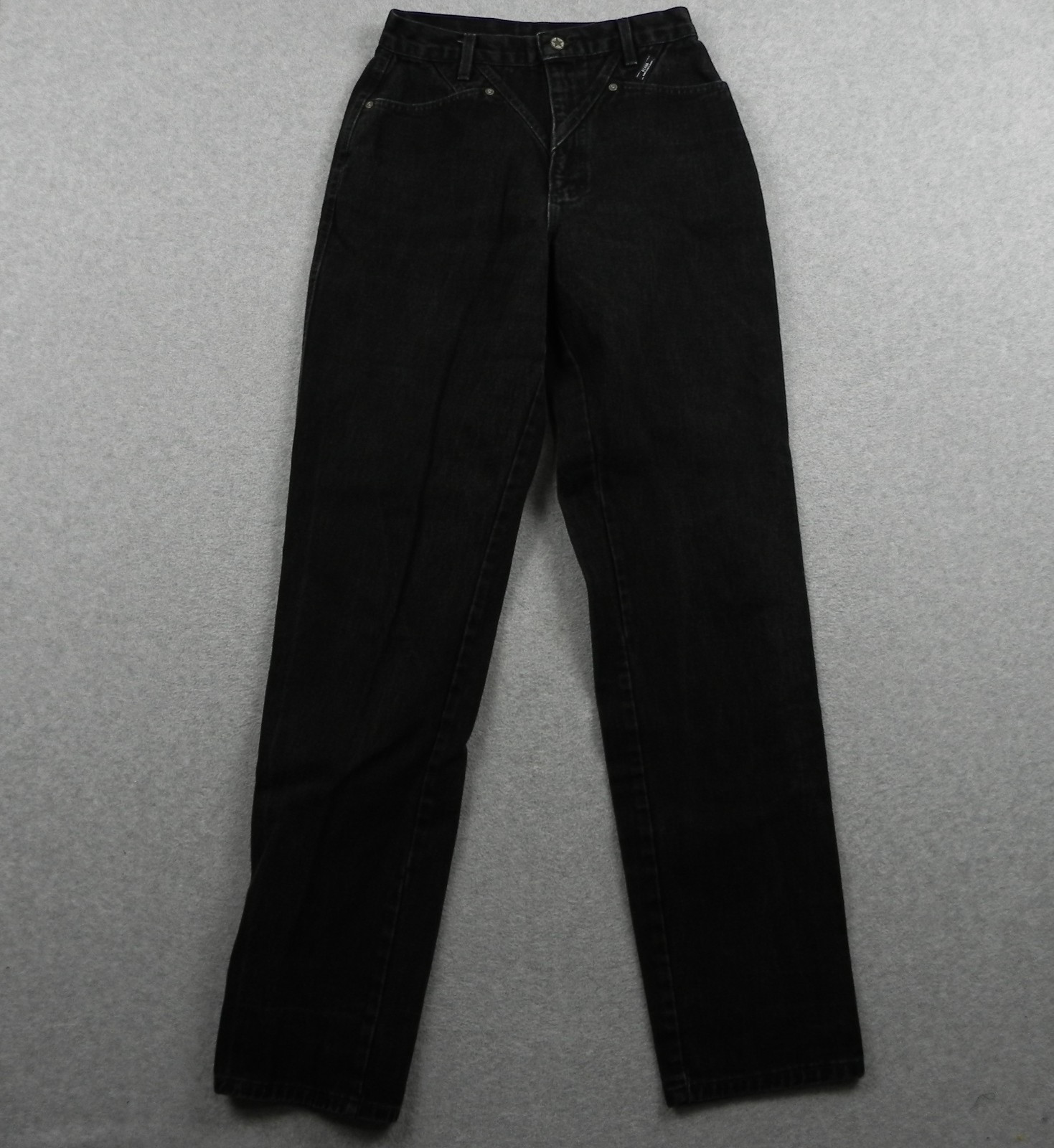 Vtg Ozark Mountain Jeans Womens 27x34 Bareback High Waisted Western Denim Black
