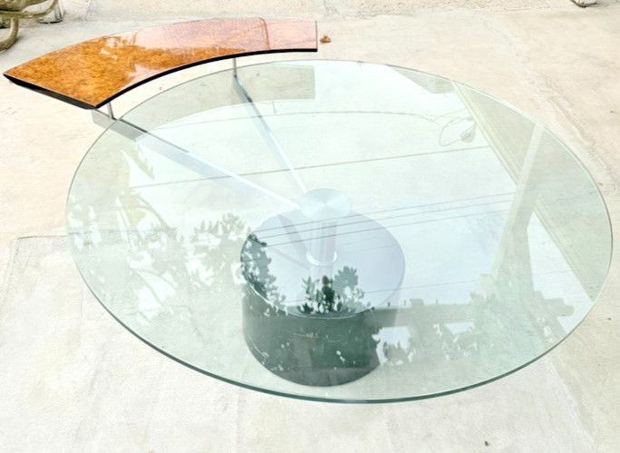 Vintage Cattelan Italia GEO Coffee Table Paolo Cattelan Marble Glass Burl Wood