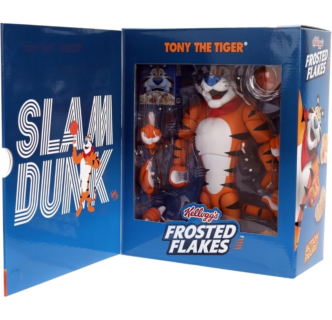 Kellogg\'s Frosted Flakes Tony the Tiger Action Figure w/ Basketball Bowl Spoon