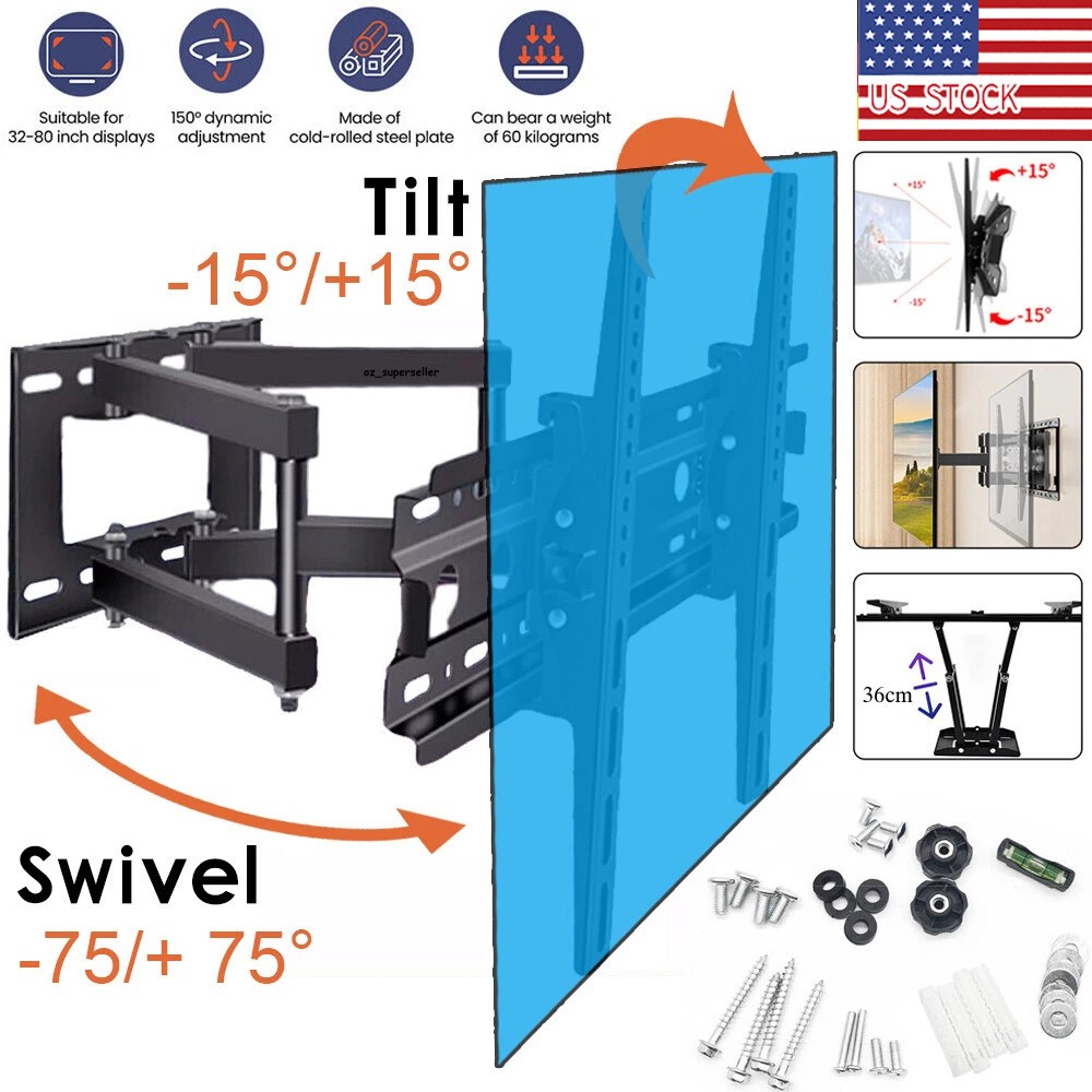 HEAVY DUTY FULL MOTION TV WALL MOUNT 32 36 37 40 42 47 50 52 55 60 65 70