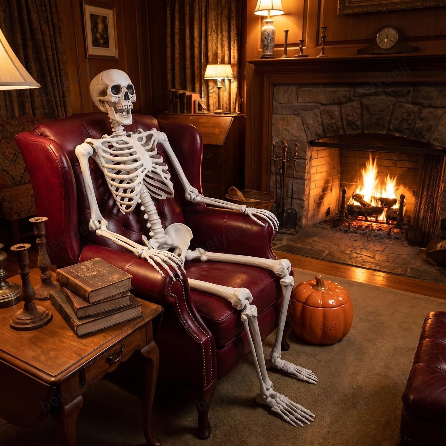 5.4Ft/165cm Halloween Skeleton Full Body Life Size Human Bones with Movable Join