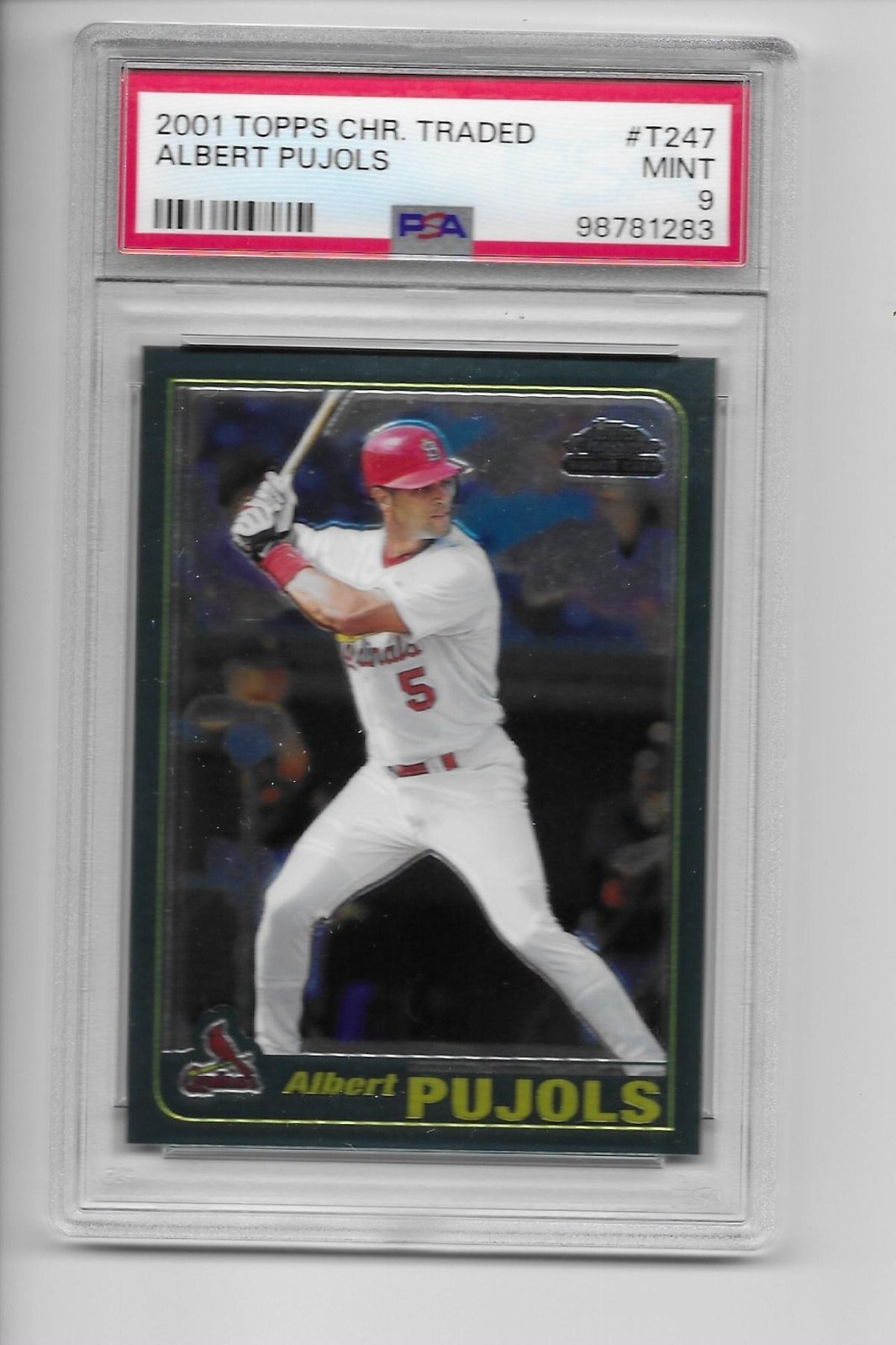 Albert Pujols RC 2001 Topps Chrome Traded #T247 PSA 9 MINT