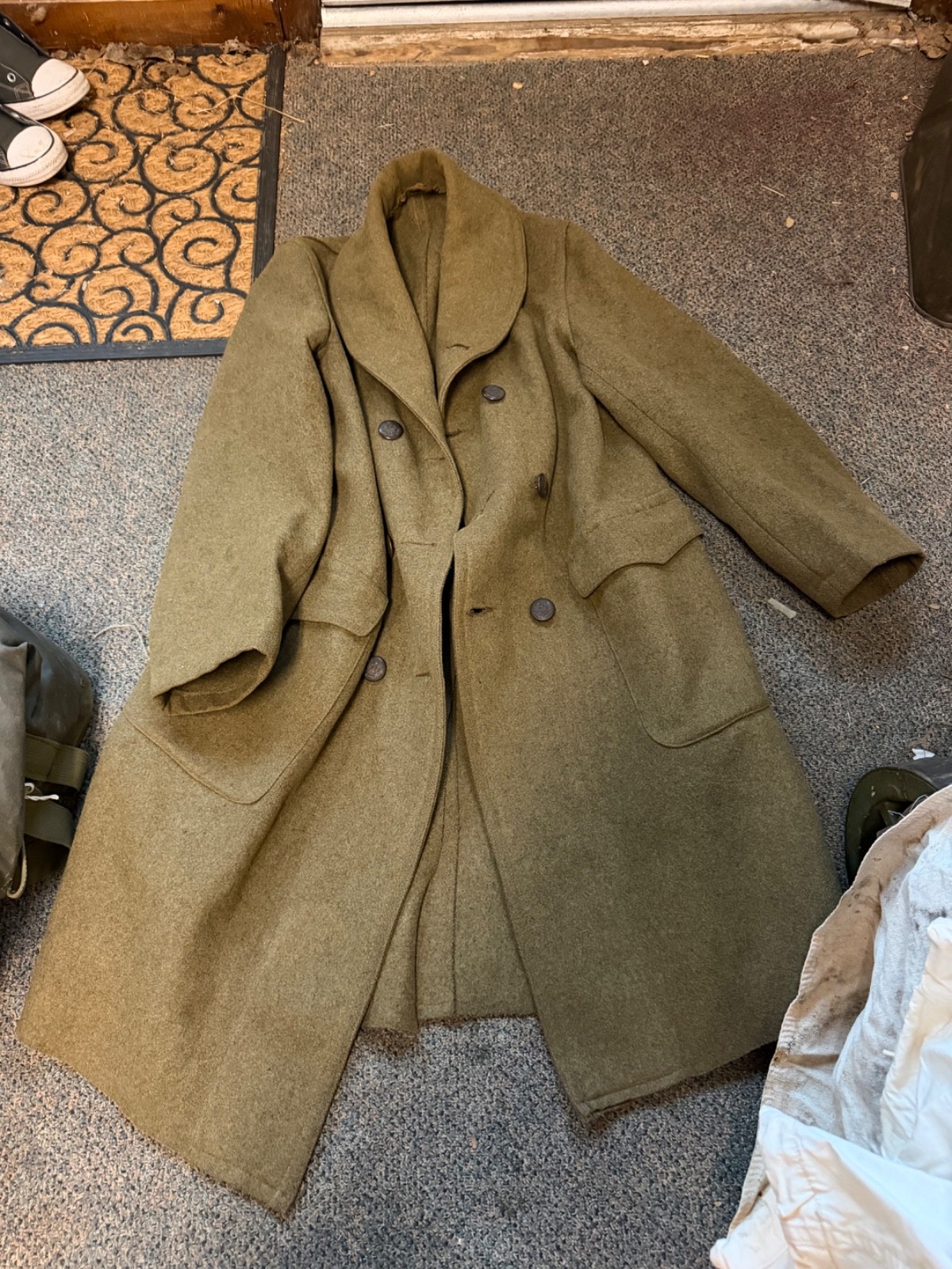 ORIGINAL WWI US ARMY WINTER PRIVATE PURCHASE M1917 GREATCOAT OVERCOAT- LARGE 44R