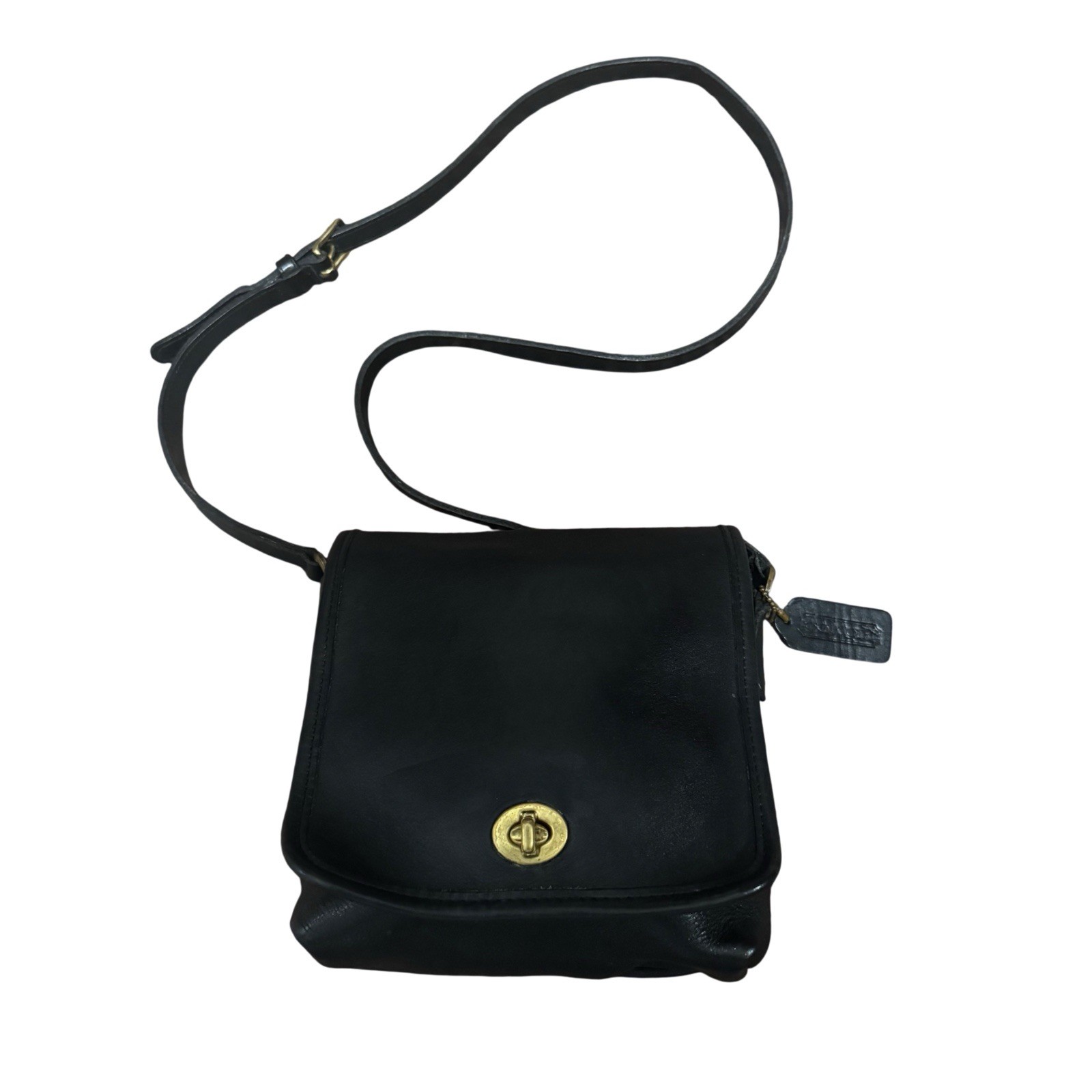 Coach Vintage 1990s Black Leather Legacy Turnlock Flap Crossbody Bag Coach Vintage 1990s Black Leather Legacy Turnlock Flap Crossbody Bag