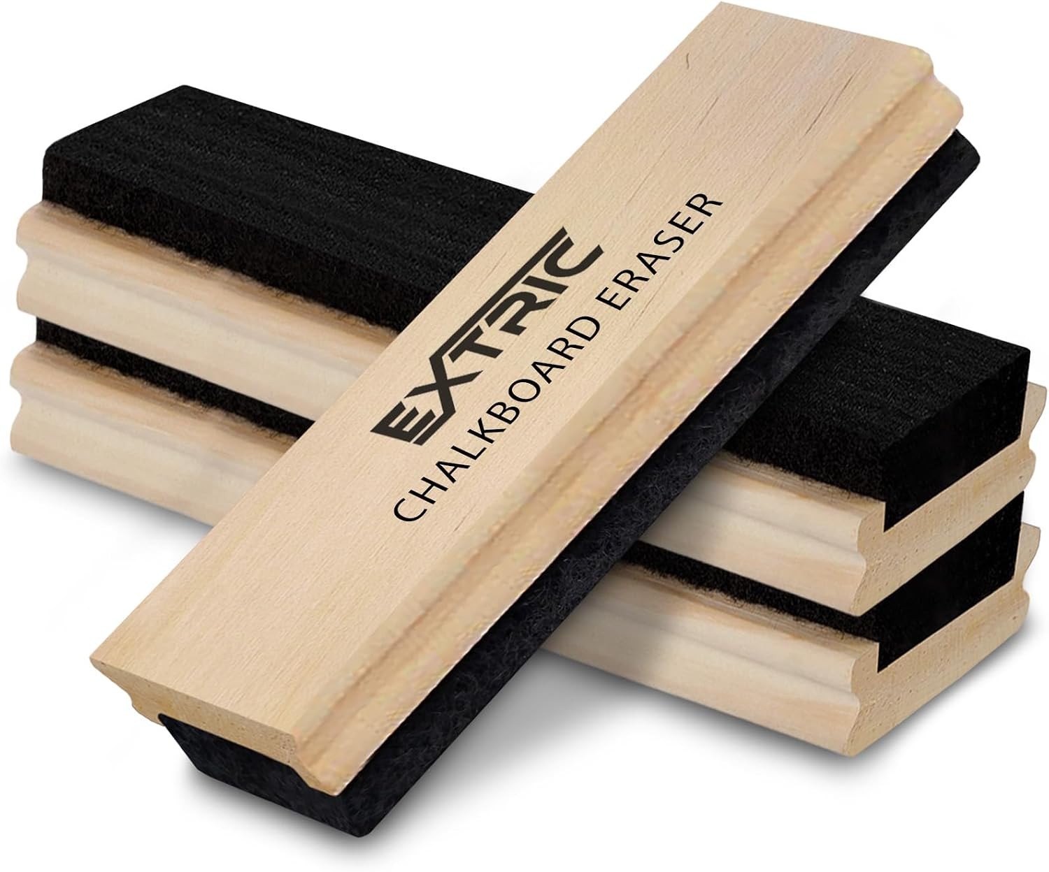 Chalkboard Eraser 3 PK, Wooden Handle Eraser for Chalk Board | Use: chalk
