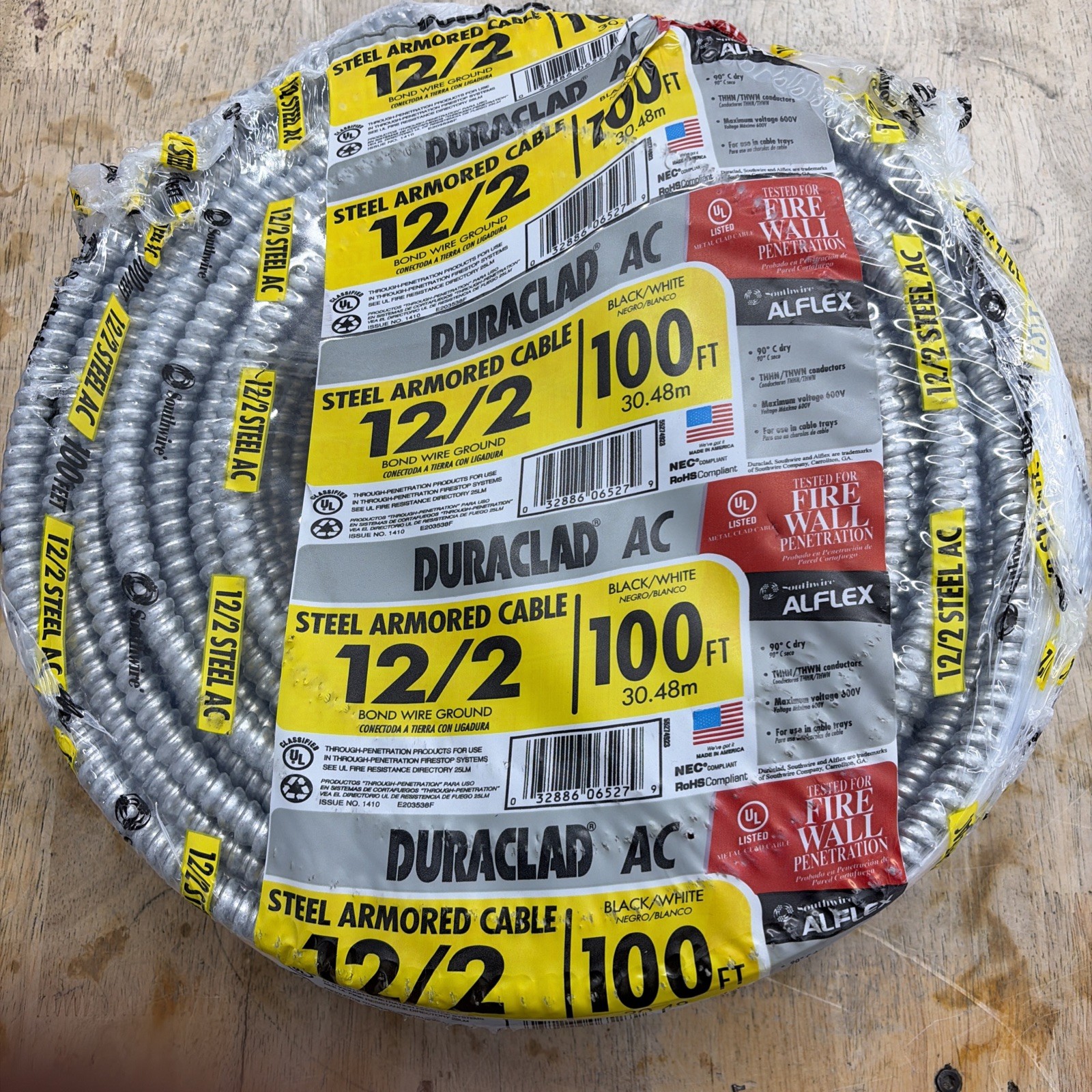 55274923 Southwire 100 Ft. 12/2 AC Armored Cable Electrical Wire 55274923 Southwire 100 Ft. 12/2 AC Armored Cable Electrical Wire