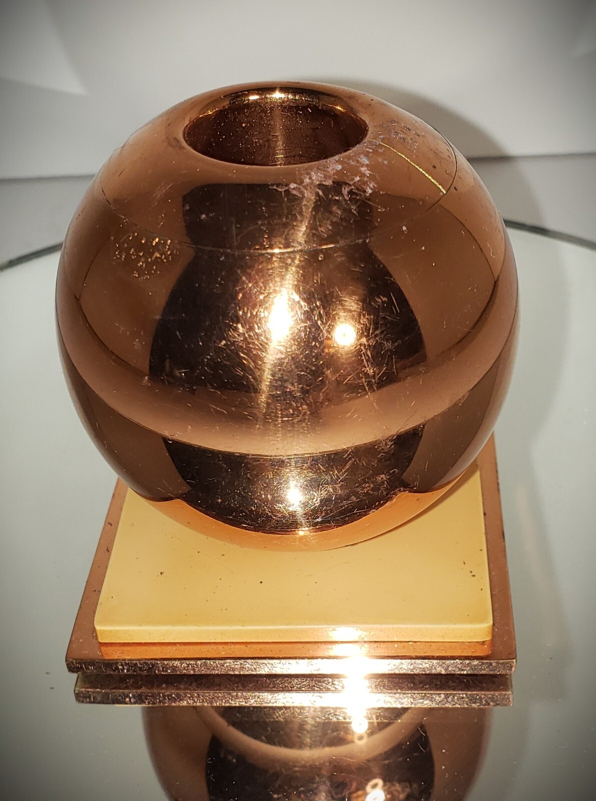 Vintage 1930s ART DECO CHASE Copper & Bakelite Eyeball Match Holder Vintage 1930s ART DECO CHASE Copper & Bakelite Eyeball Match Holder