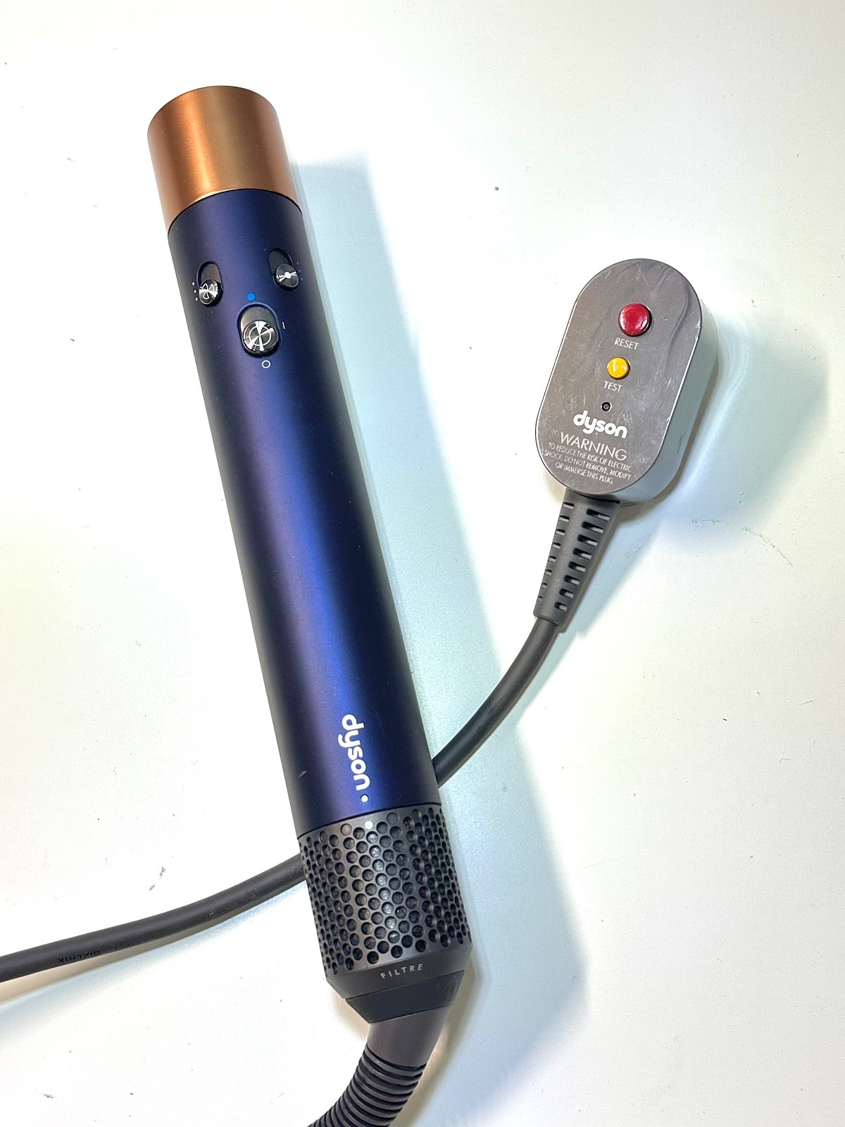 Dyson Hair Dryer Airwrap Multi Styler Prussian Blue/Copper Wand Only, (USED)