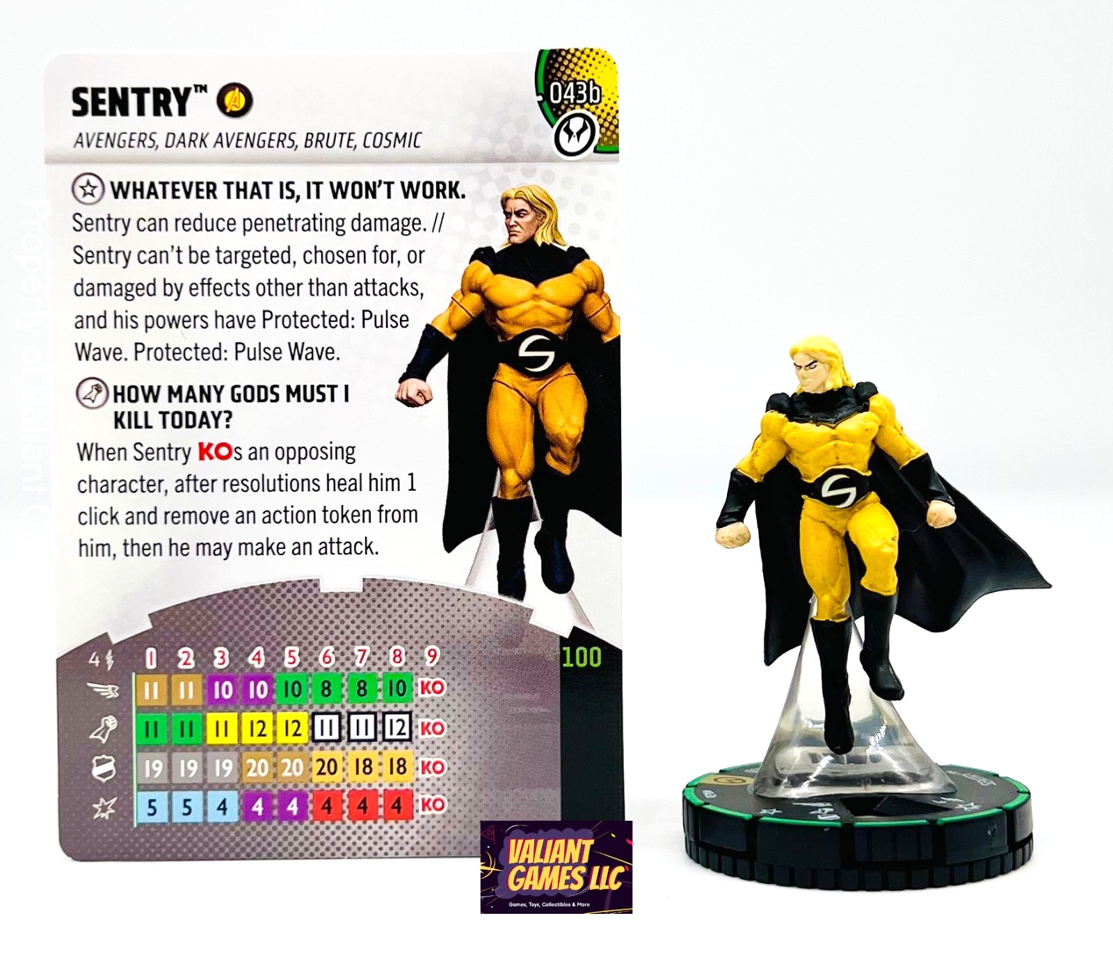 Marvel Heroclix Sentry #043b w/ Card Thunderbolts Set Marvel Heroclix Sentry #043b w/ Card Thunderbolts Set