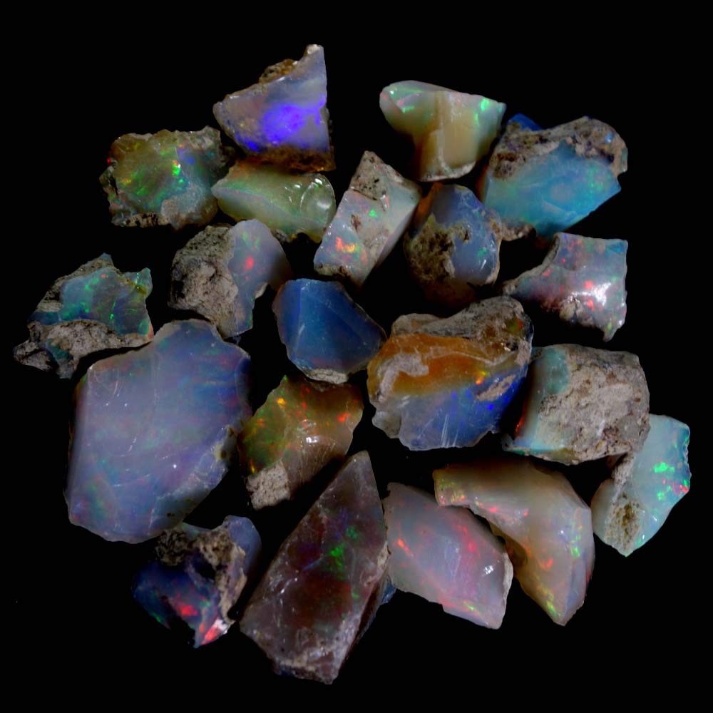 150.17cts 100% Natural Play of Color Ethiopian FIRE Opal Rough LOT Gemstone G...