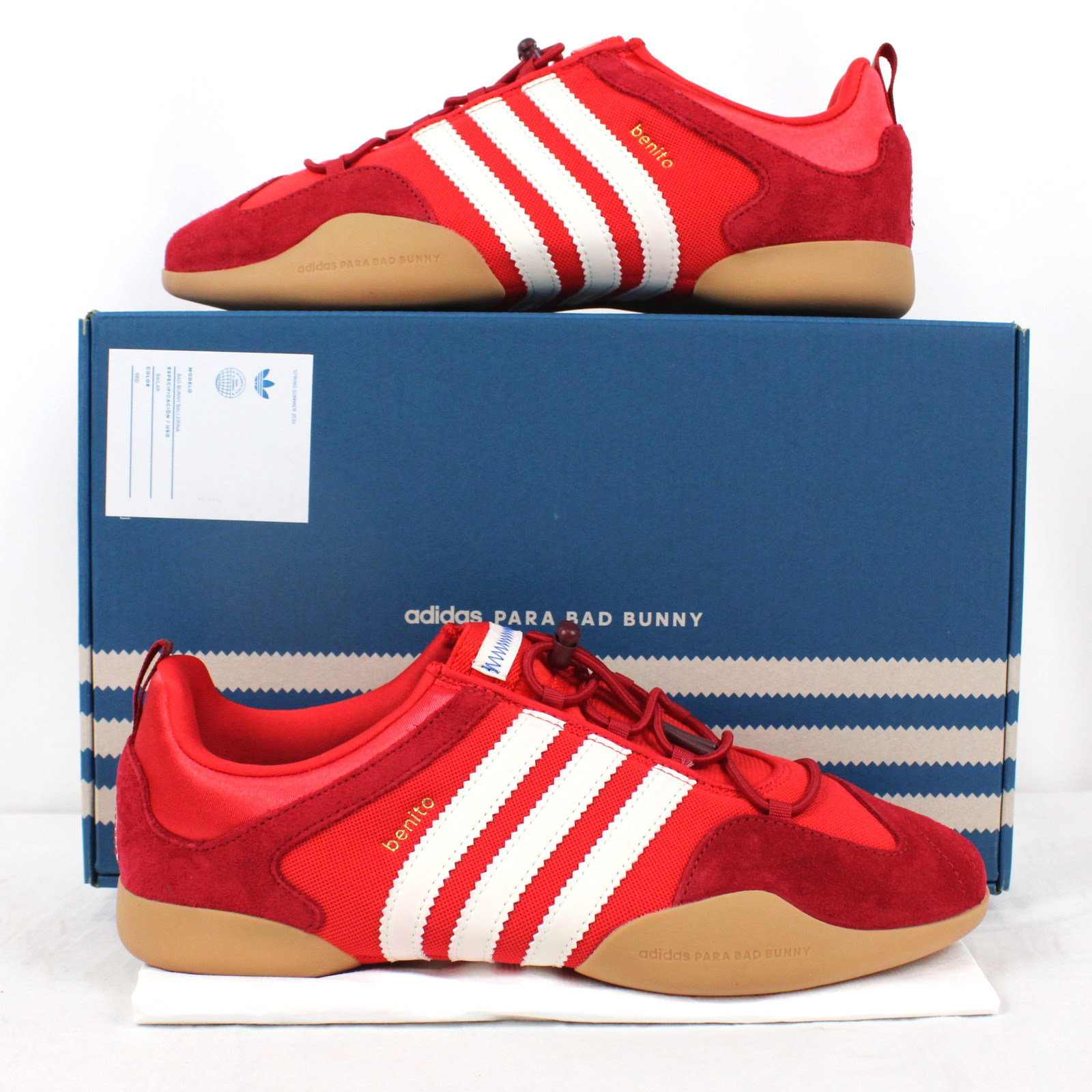 Adidas X Bad Bunny Ballerina Flamboyan Sneakers In Red Women\'s Size 8.5 (KI7916)