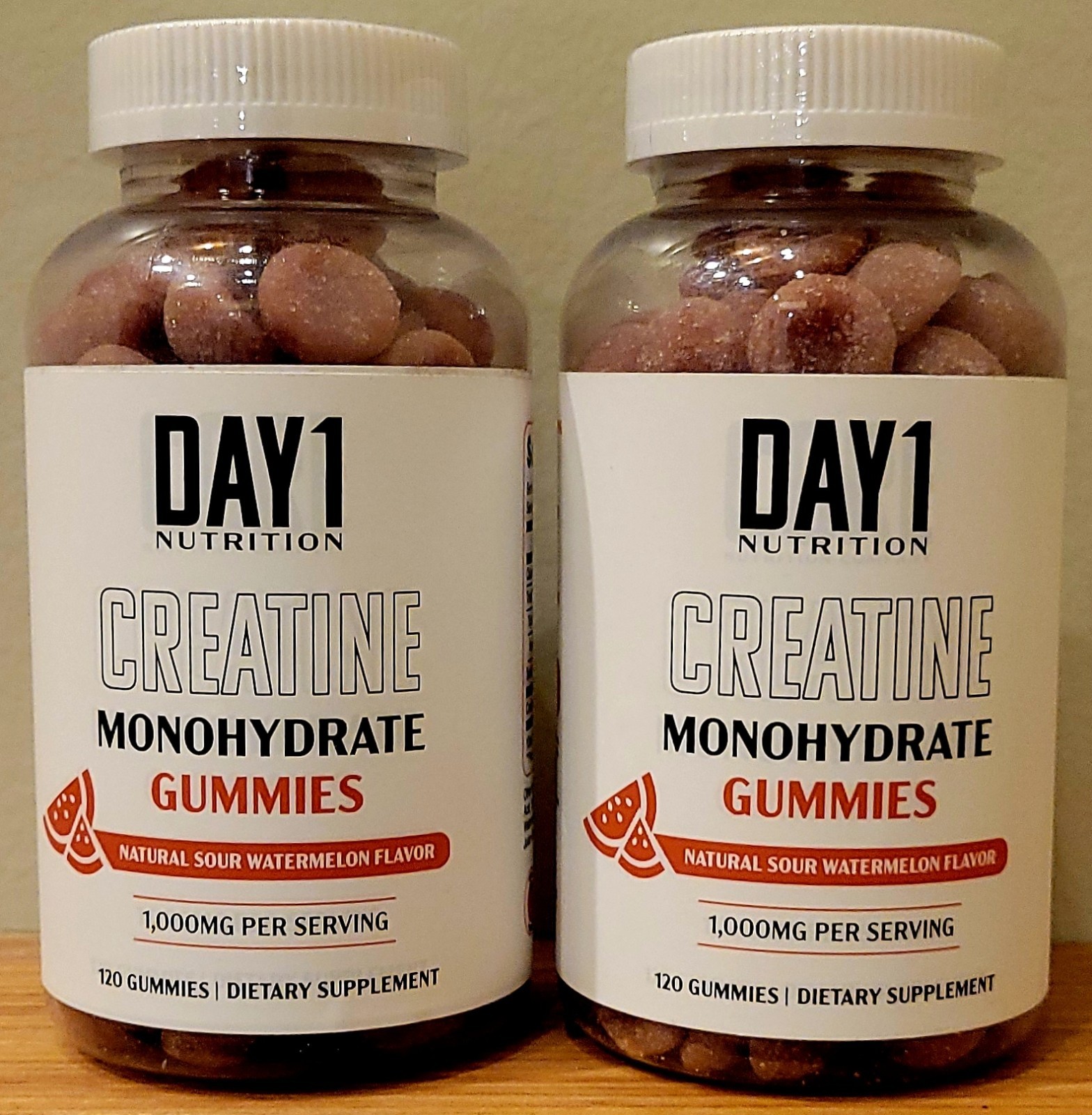 DAY1 Nutrition Creatine Monohydrate Gummies - 2 Pack - 120 ct Watermelon Flavor DAY1 Nutrition Creatine Monohydrate Gummies - 2 Pack - 120 ct Watermelon Flavor