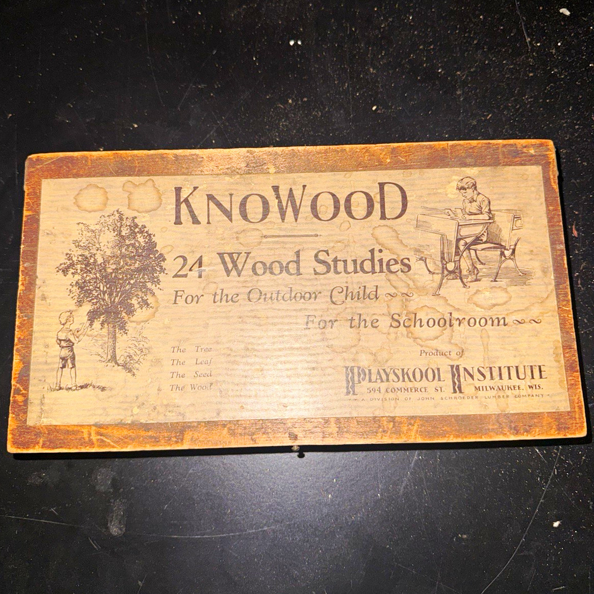 Antique 1929 KnoWood 24 Wood Studies Playskool Institute Wood Sample Set