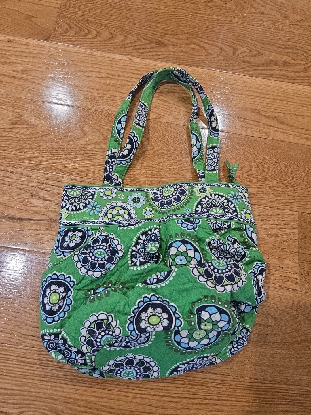 Vera Bradley Cupcake Green Morgan Tote green blue white Vera Bradley Cupcake Green Morgan Tote green blue white