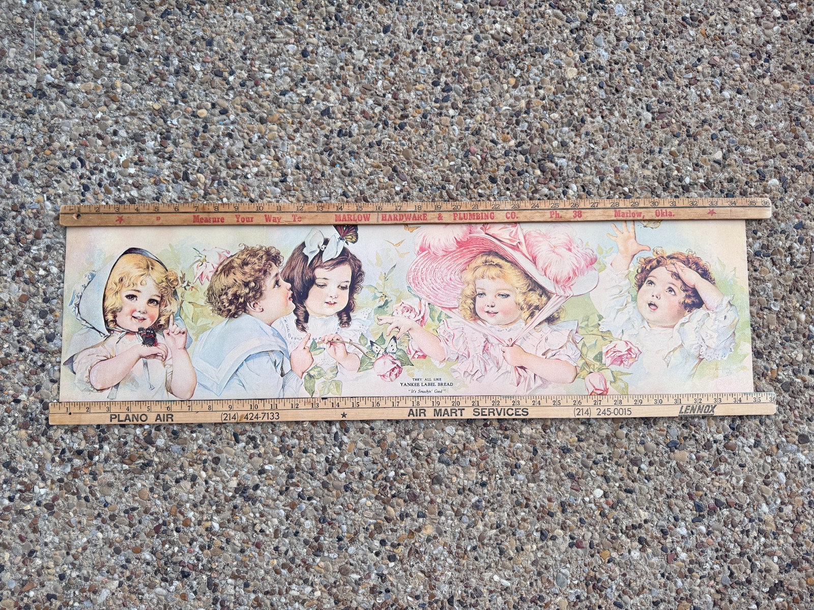 Antique 1903 Maud Humphrey Yard Long Lithograph Yankee Label Bread Advertising