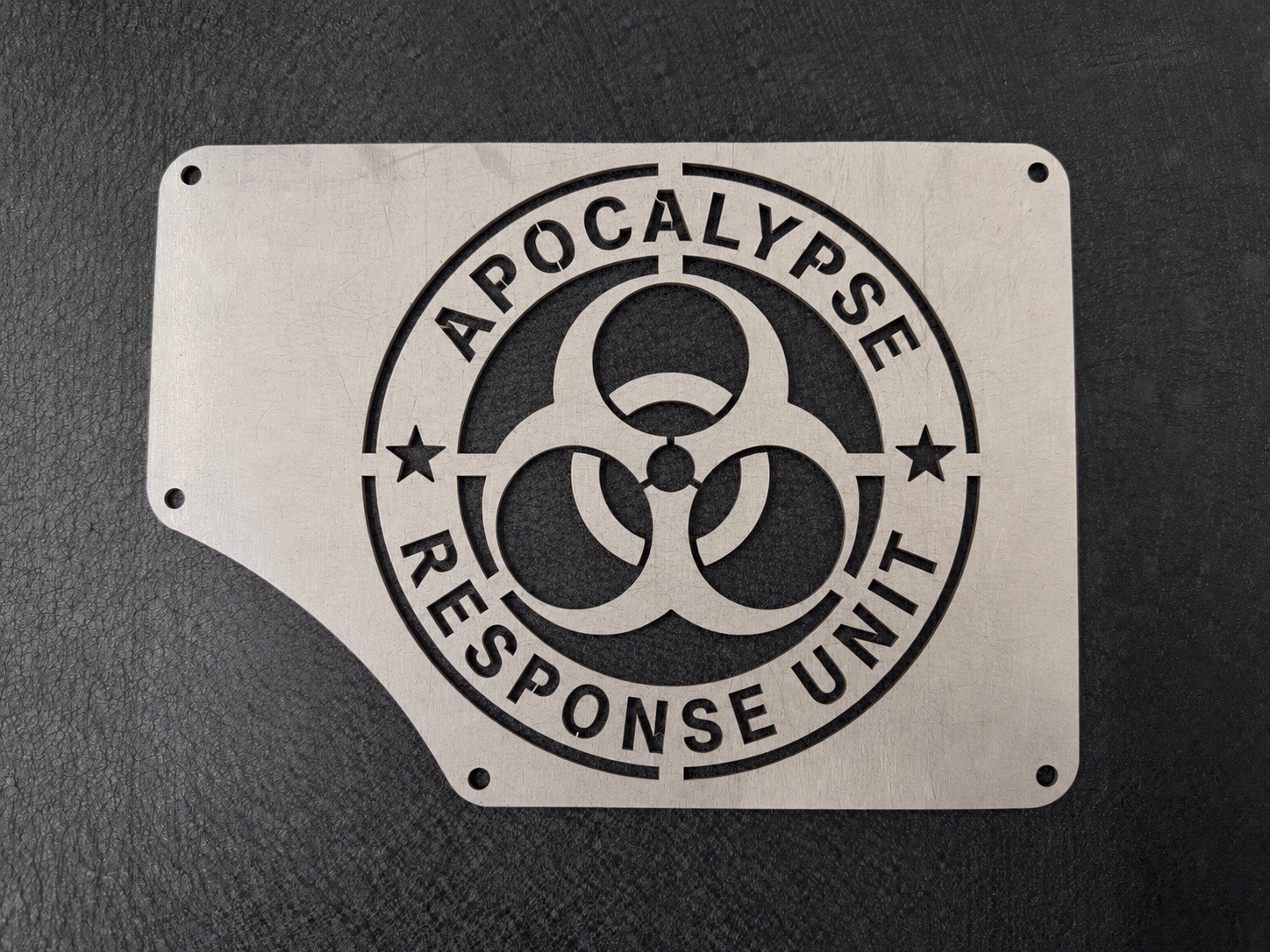 M998 HMMWV Humvee rear side inlay insert accents stainless steel pair Apoc. M998 HMMWV Humvee rear side inlay insert accents stainless steel pair Apoc.