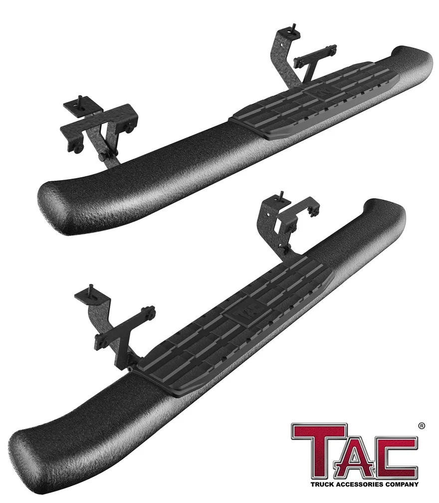 4.25-Inch PNC Oval Side Step Bars; Textured Black 4.25-Inch PNC Oval Side Step Bars; Textured Black