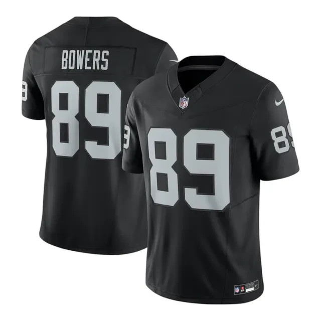 HOT Men's #89 Brock Bowers Black Player SportShirt Jersey.