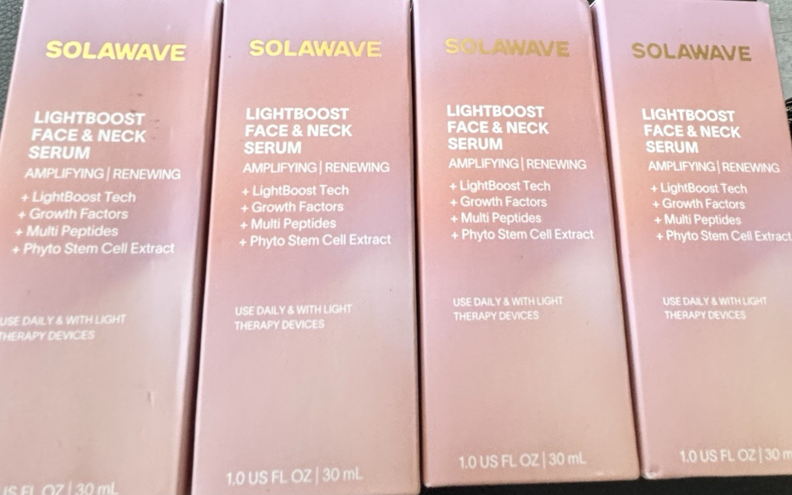 4x Solawave Lightboost Face and Neck Serum 1 oz 4x Solawave Lightboost Face and Neck Serum 1 oz