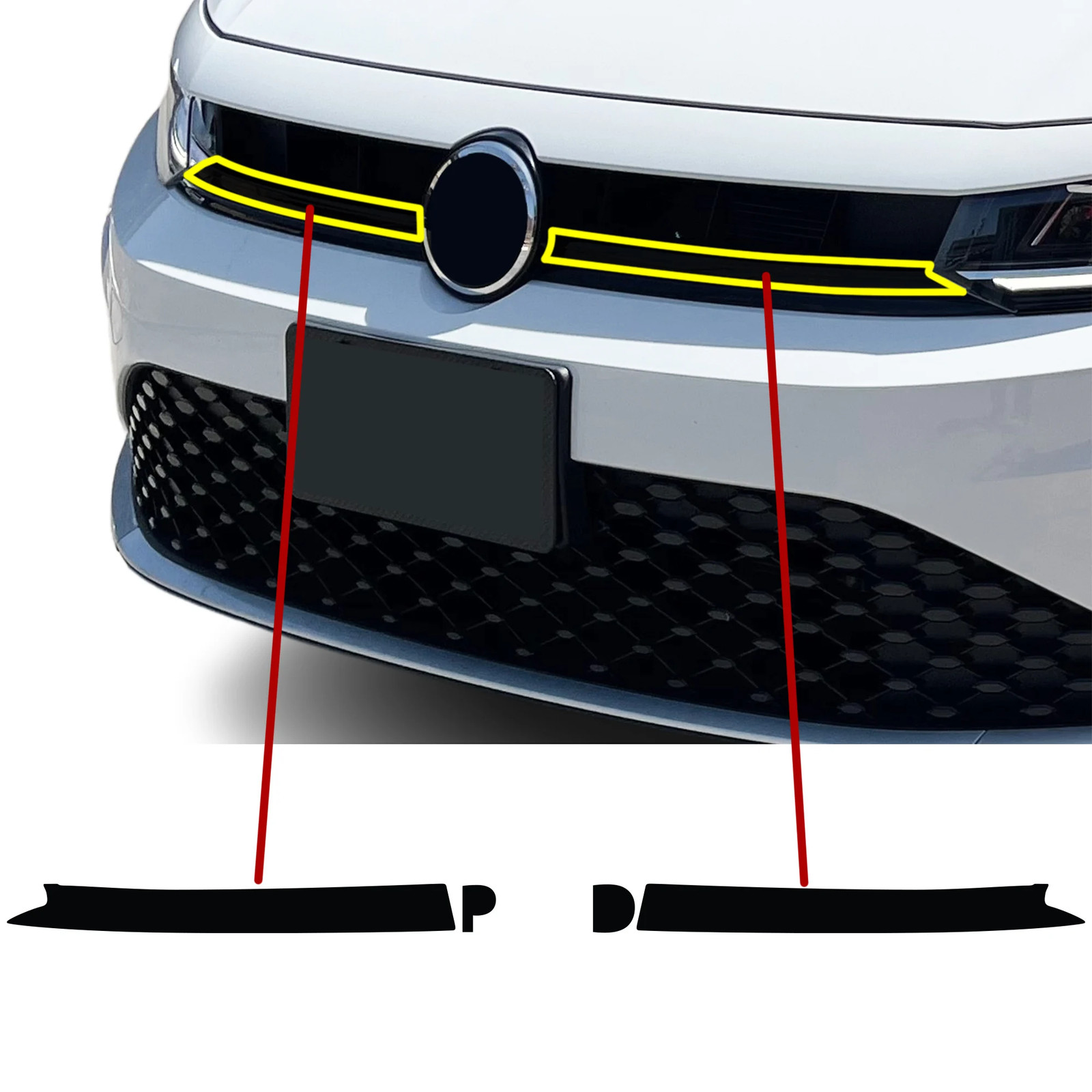 Fits Volkswagen Jetta 2025-2026 Grille Chrome Delete Decal Blackout Vinyl Film Fits Volkswagen Jetta 2025-2026 Grille Chrome Delete Decal Blackout Vinyl Film