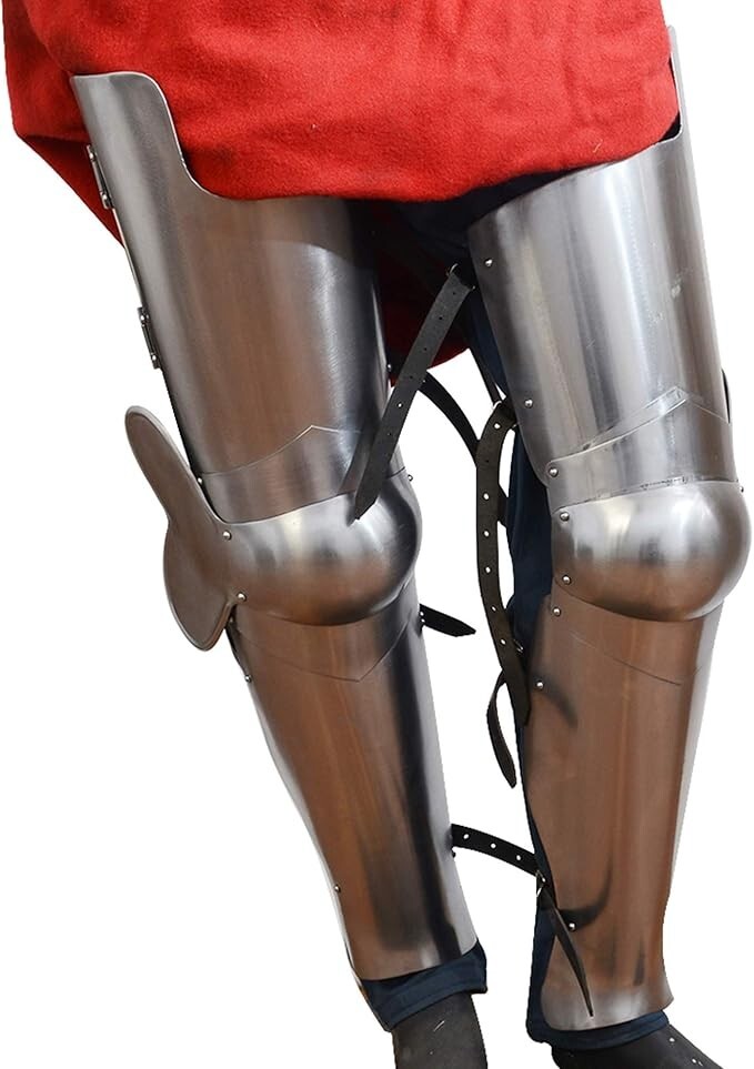 Sliver Beautiful Medieval Accessories Full Leg Armor Pair Solid Steel For Decor Sliver Beautiful Medieval Accessories Full Leg Armor Pair Solid Steel For Decor