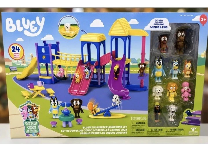 Bluey's Ultimate Playdate Playground Set 24 PCS Playset w/ Figures & Accessories